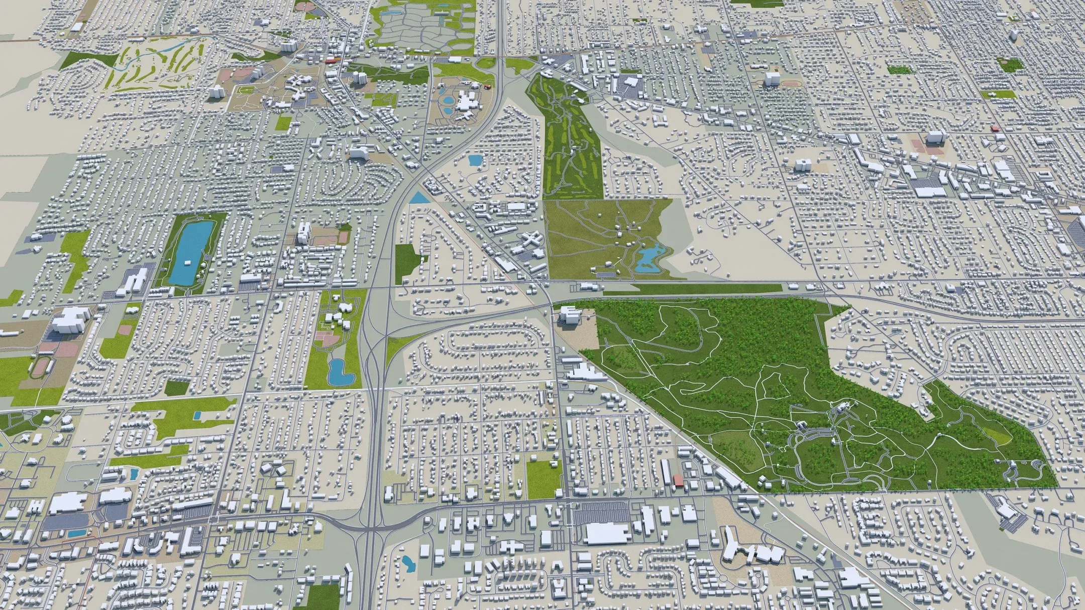 Toledo City Ohio USA 3D Model 40km