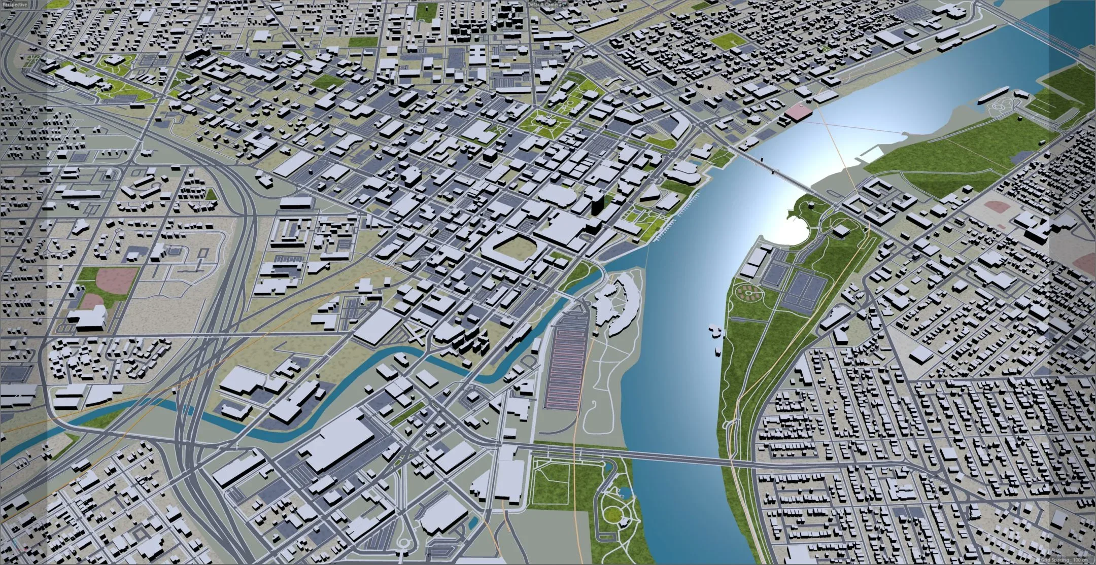 Toledo City Ohio USA 3D Model 40km