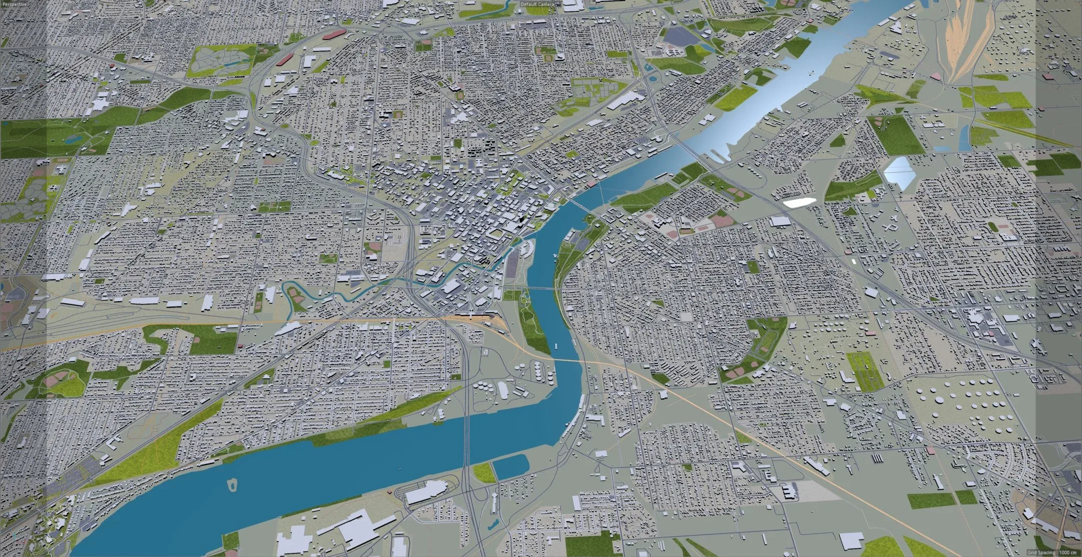 Toledo City Ohio USA 3D Model 40km