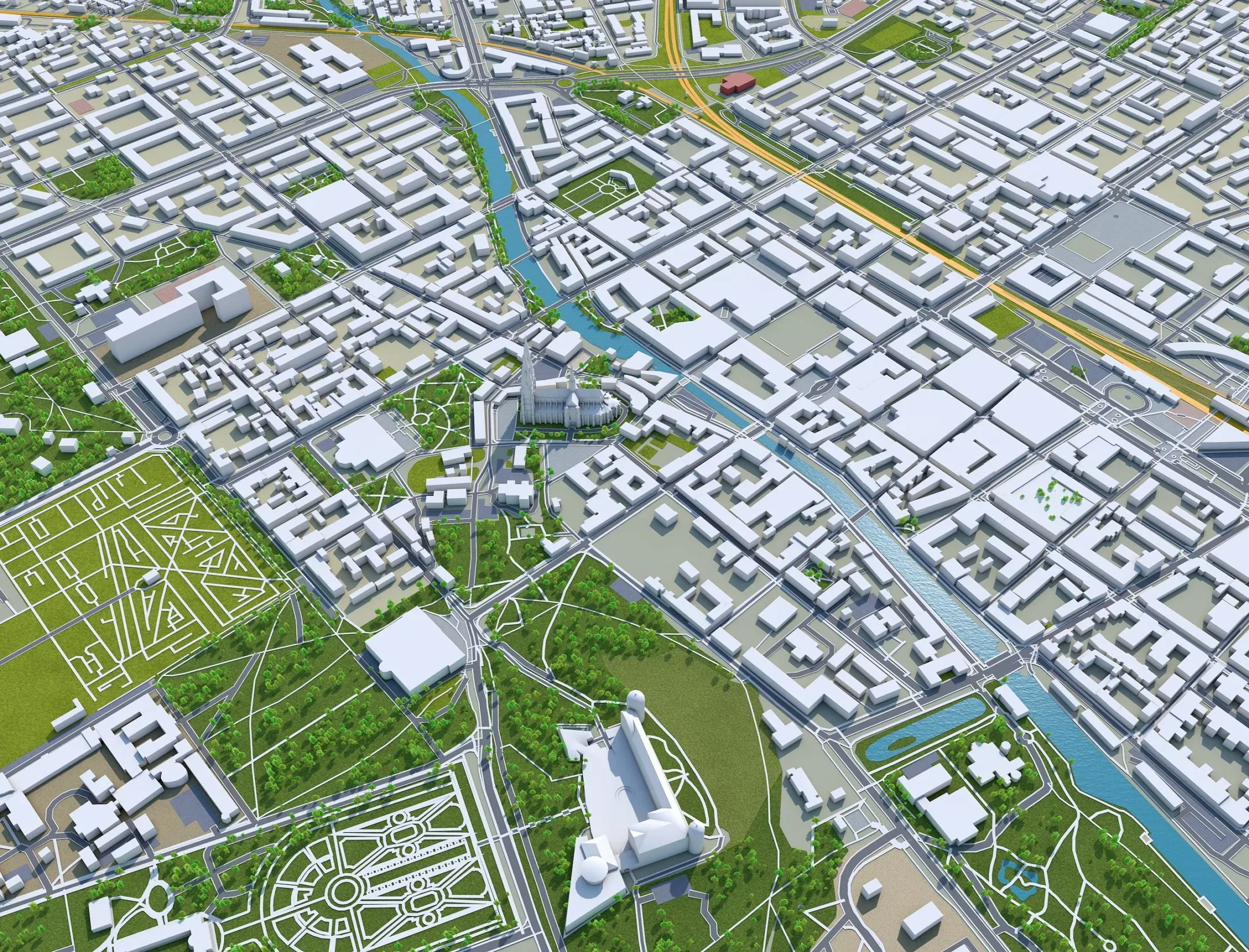 Uppsala City Sweden 3D Model 40km