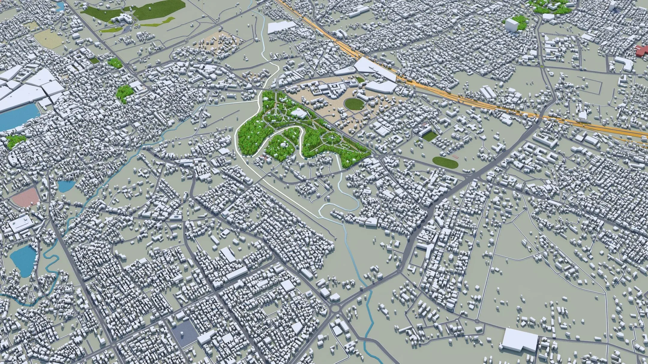 Vadodara City India 3D Model 30km - FlippedNormals