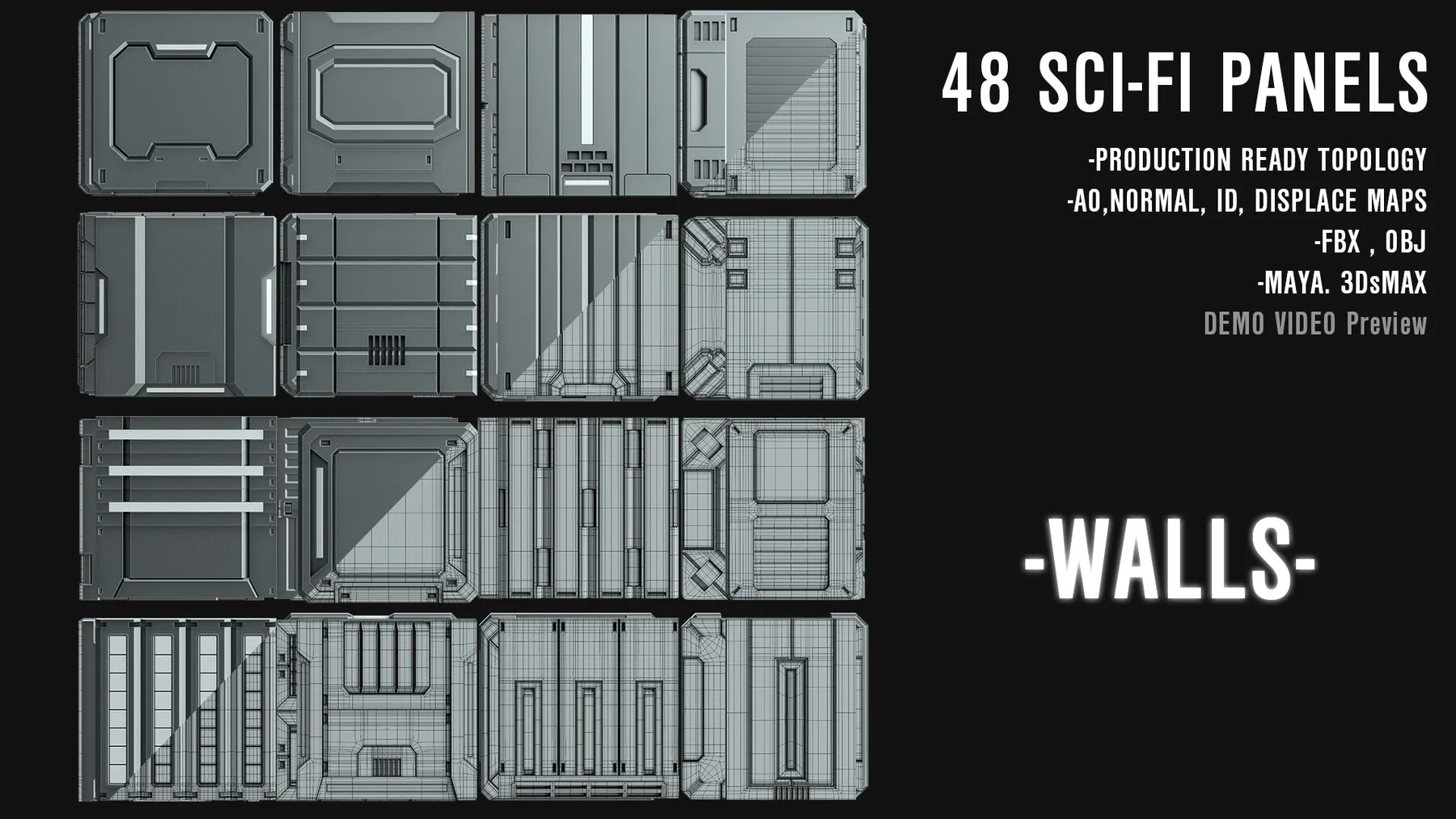 48 REPEATABLE SCI-FI PANELS [ 4 in one Passes ]