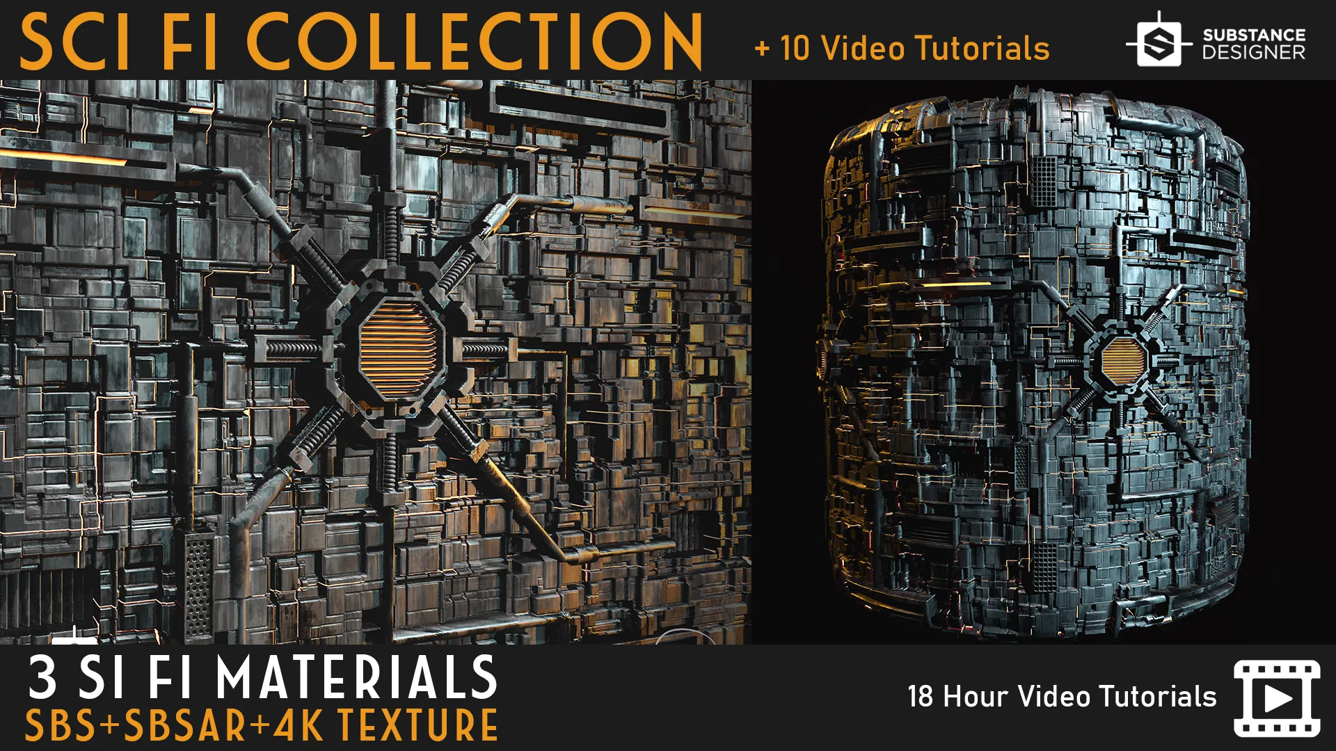 3 SCI FI Materials + Tutorial