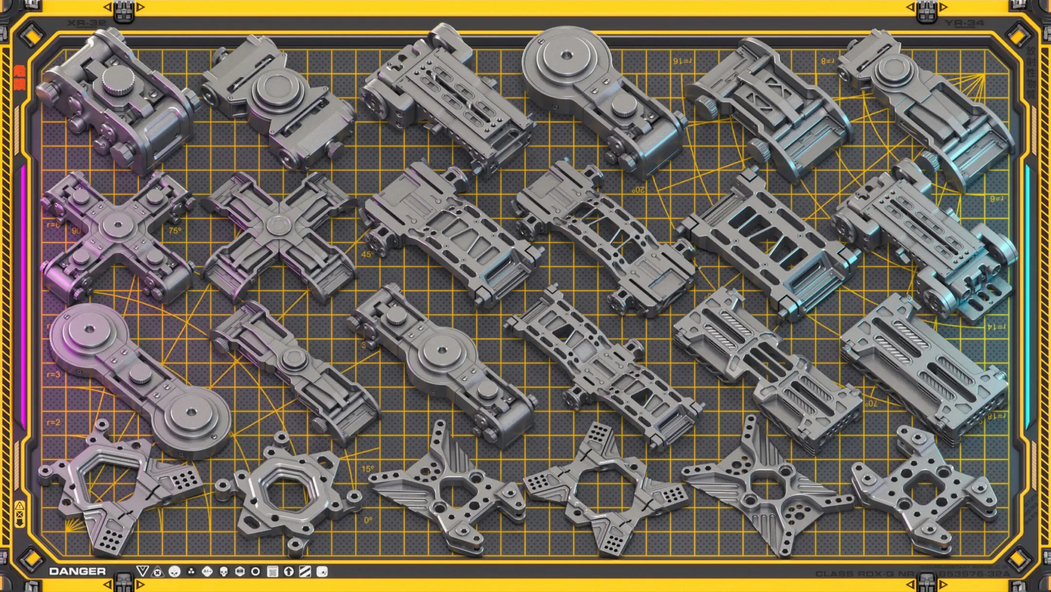 Sci-Fi Hard Surface Mechanical KITBASH 420 DETAILS