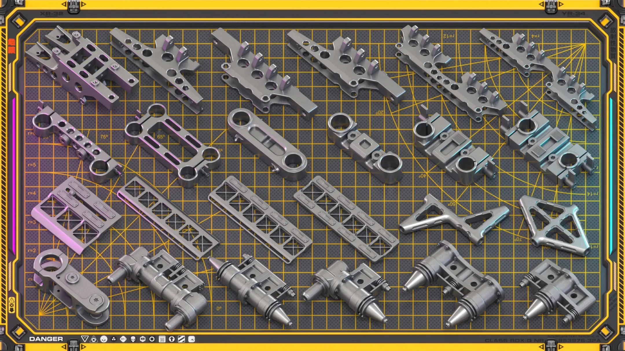 Sci-Fi Hard Surface Mechanical KITBASH 420 DETAILS