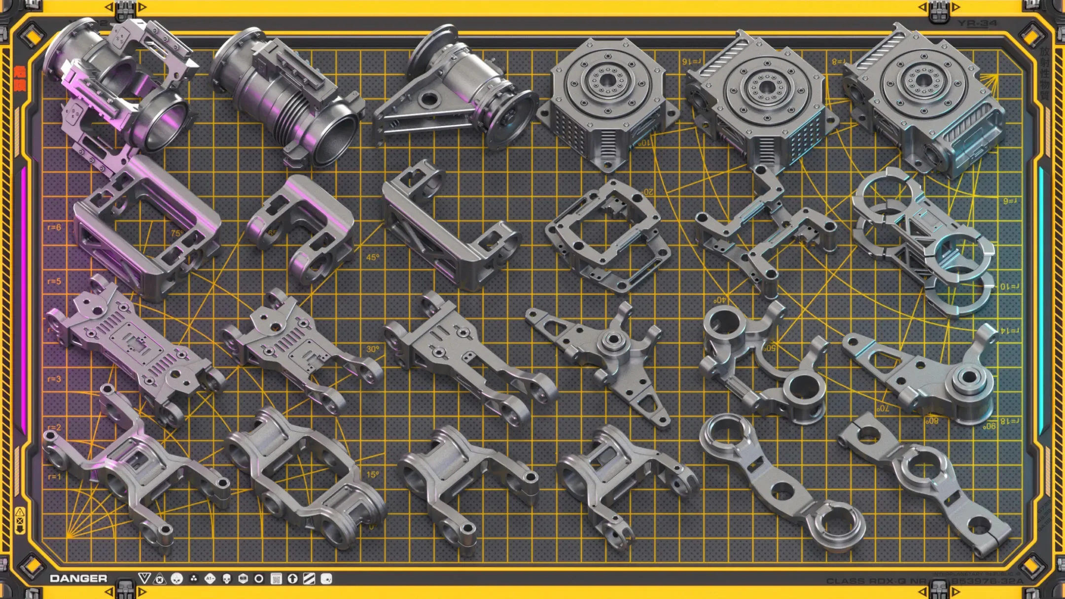 Sci-Fi Hard Surface Mechanical KITBASH 420 DETAILS