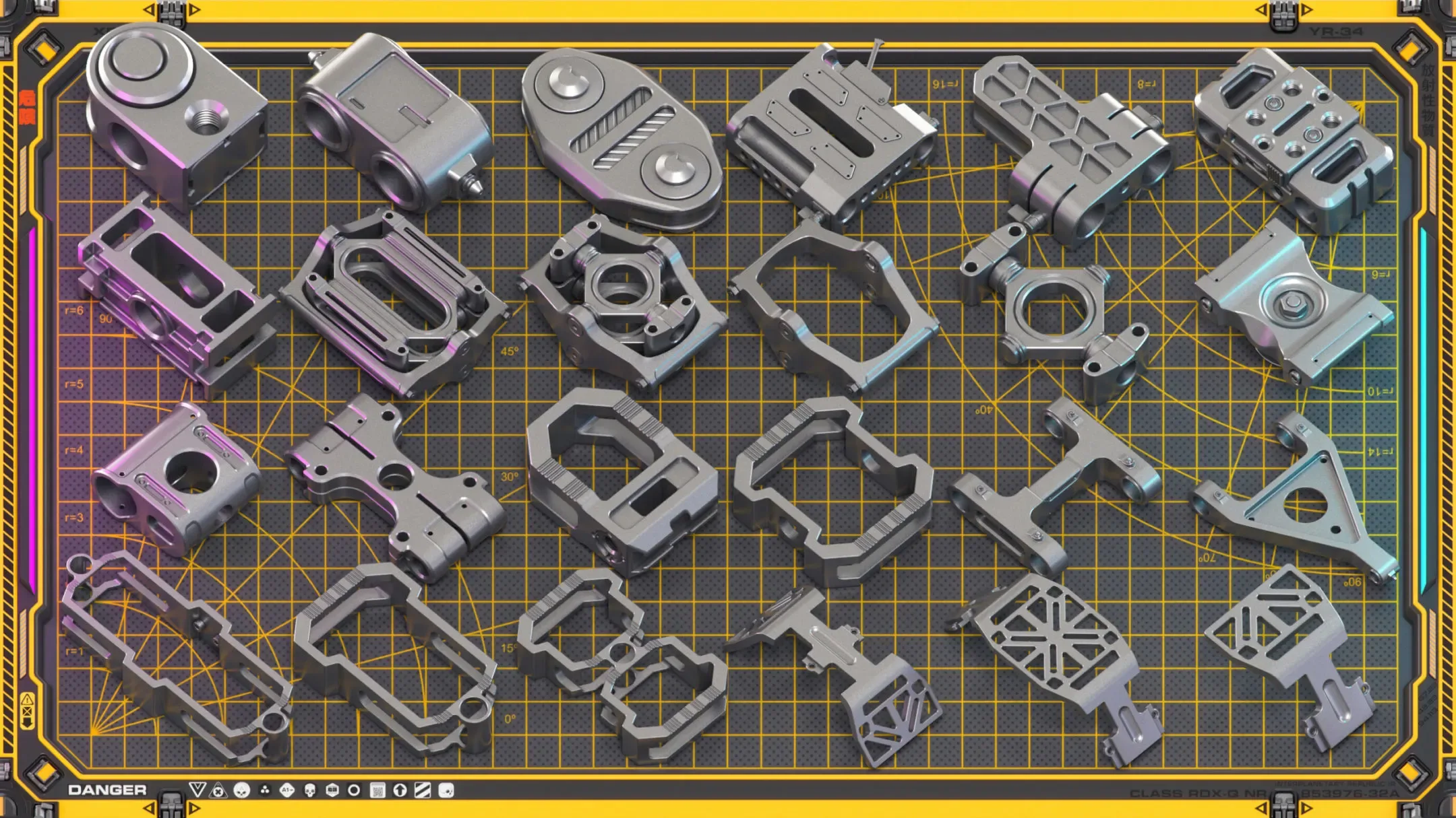 Sci-Fi Hard Surface Mechanical KITBASH 420 DETAILS