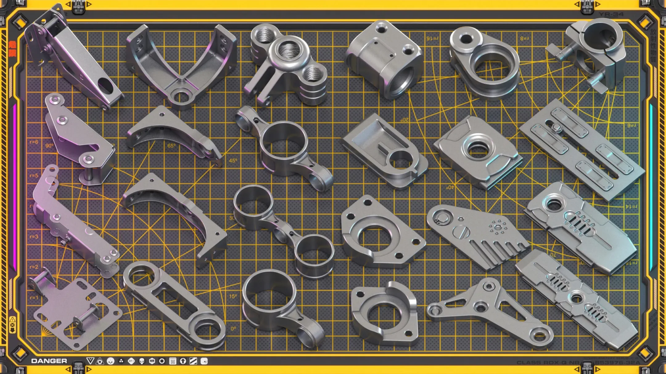 Sci-Fi Hard Surface Mechanical KITBASH 420 DETAILS