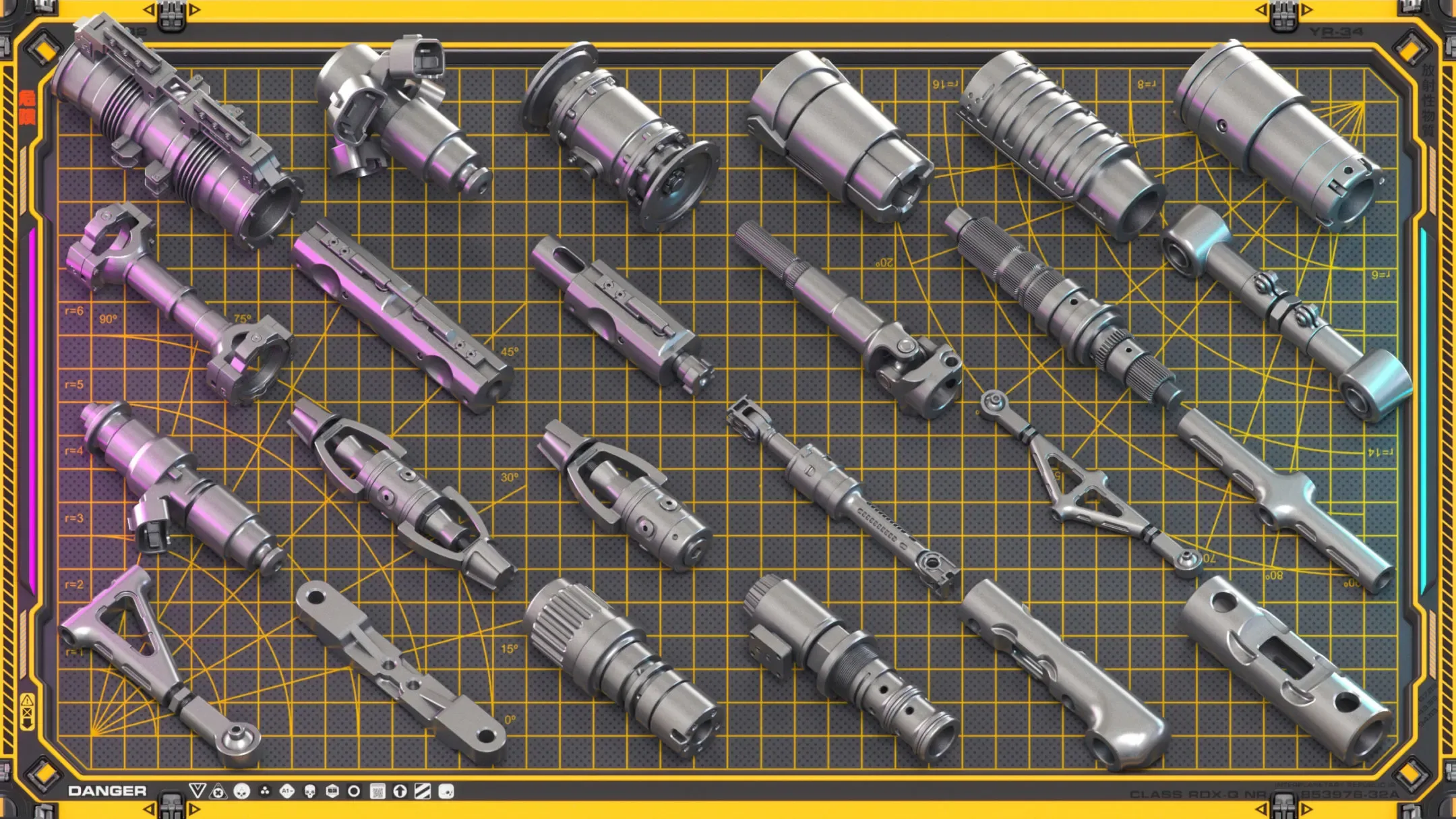 Sci-Fi Hard Surface Mechanical KITBASH 420 DETAILS