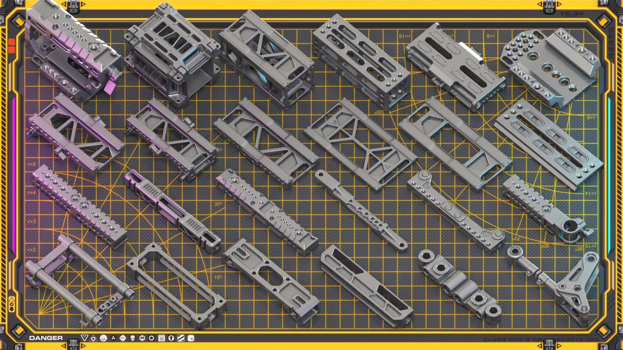 Sci-Fi Hard Surface Mechanical KITBASH 420 DETAILS