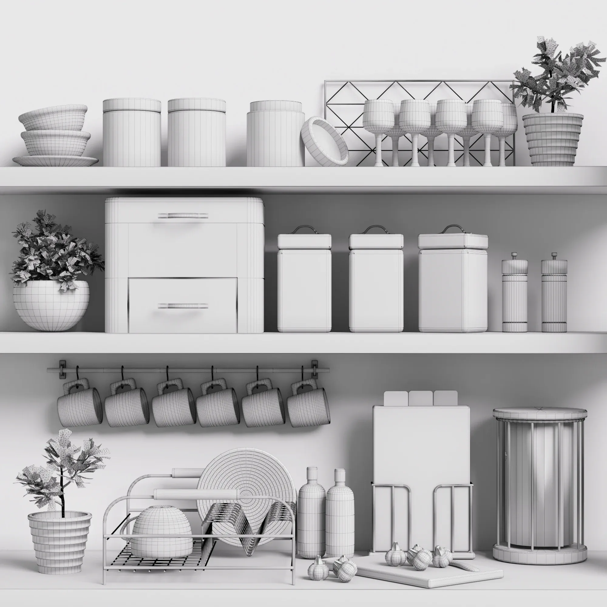 3D Asset Next Kitchen Accessories Shelf