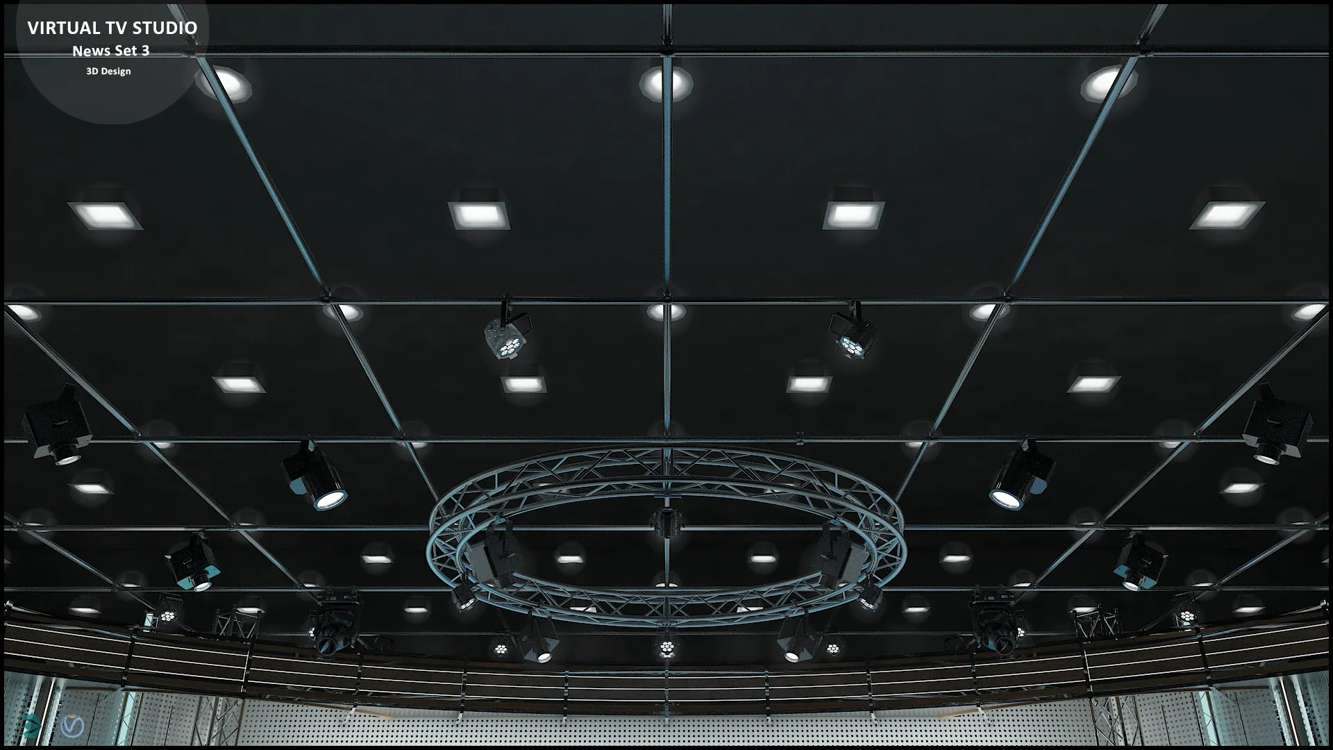 Virtual TV Studio News Set 3