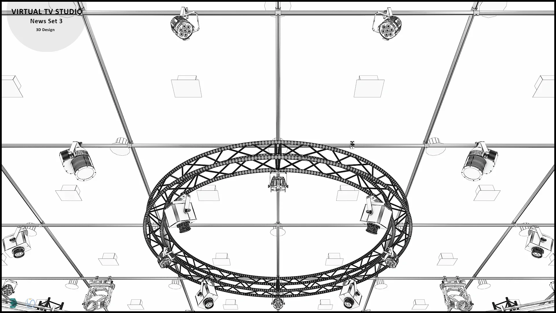 Virtual TV Studio News Set 3