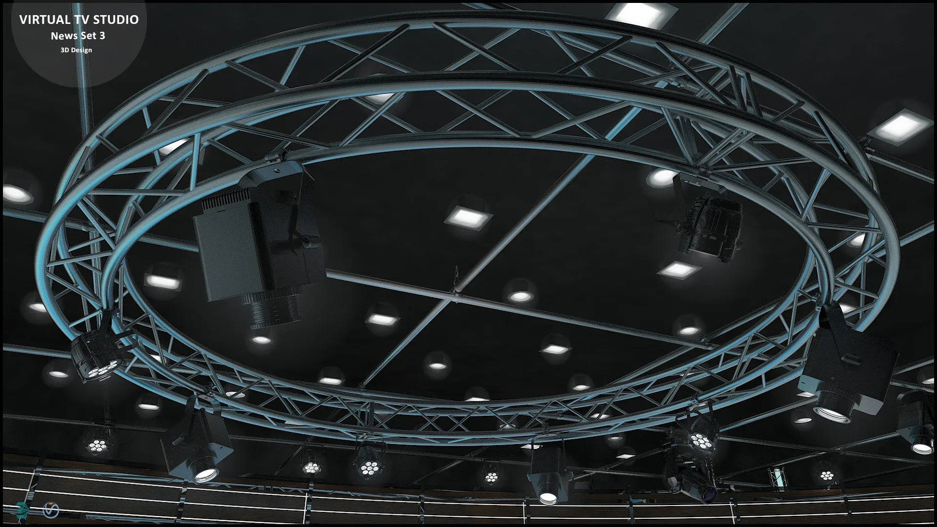 Virtual TV Studio News Set 3