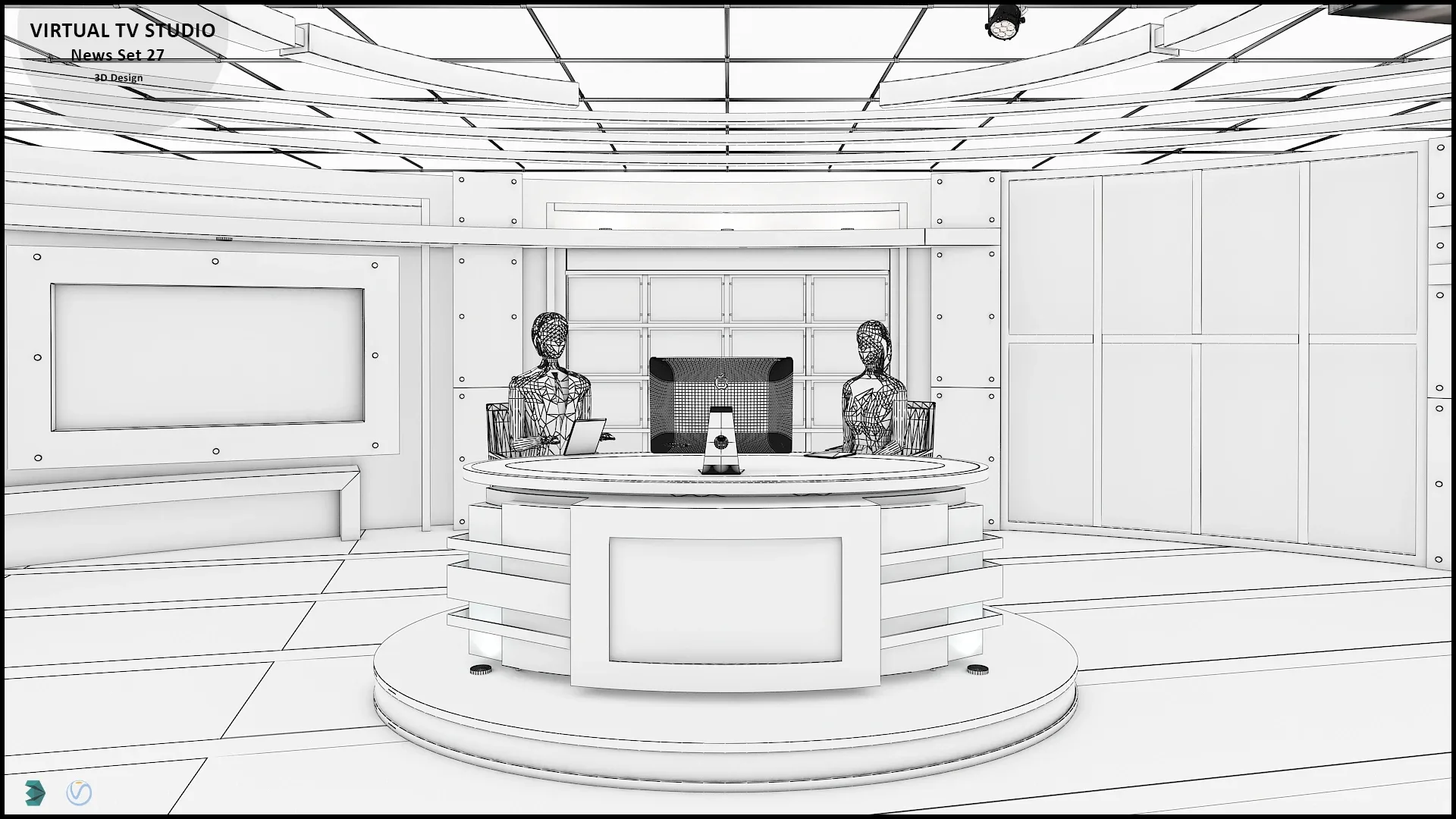 Virtual TV Studio News Set 27