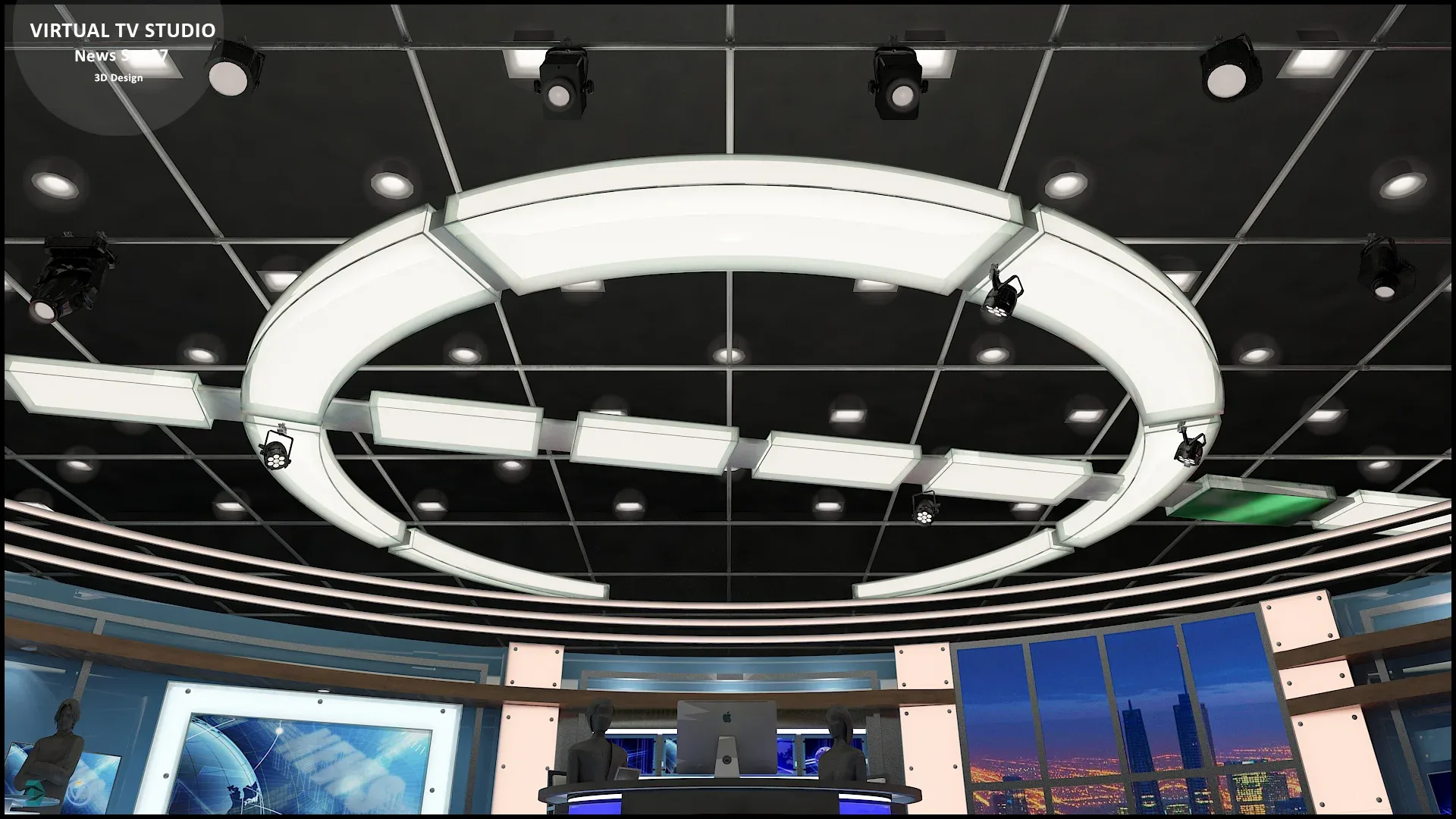 Virtual TV Studio News Set 27