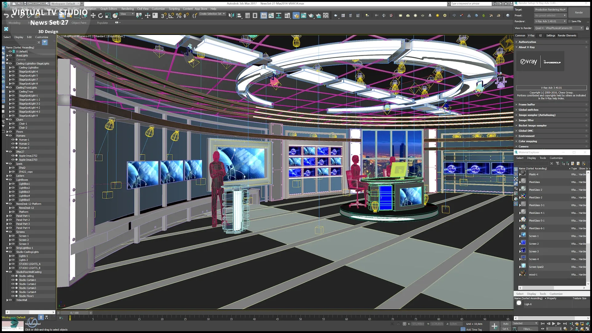 Virtual TV Studio News Set 27