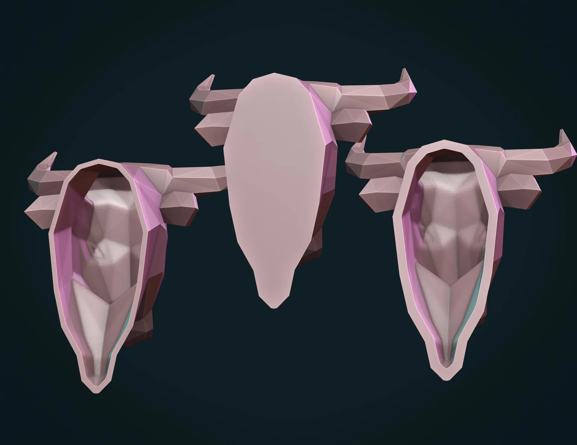 Bull Head Low Poly - 3D Print Ready