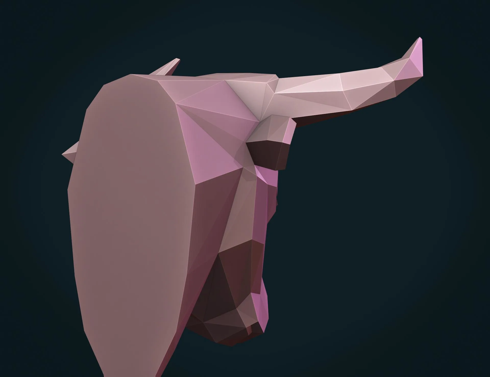 Bull Head Low Poly - 3D Print Ready