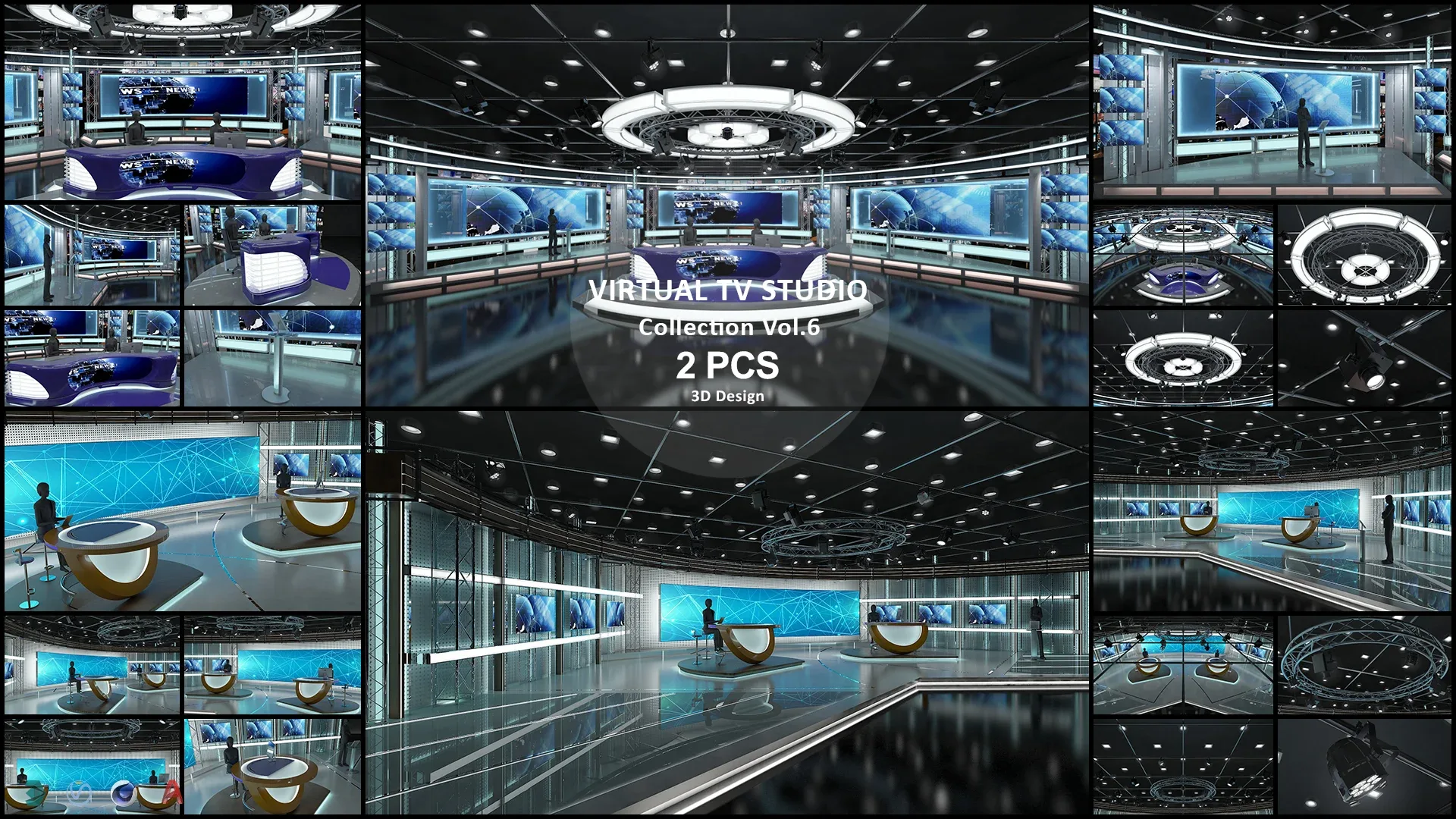 Virtual TV Studio Collection Vol 7 - 4 PCS DESIGN