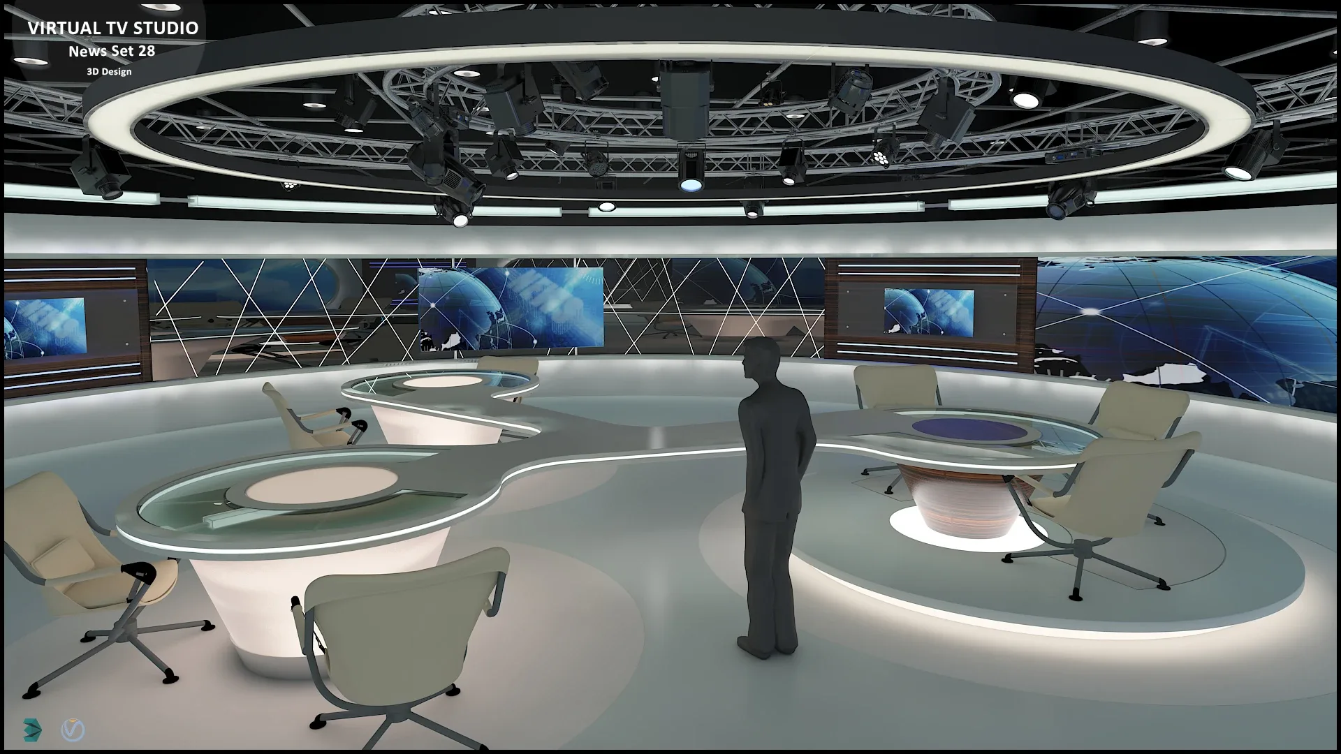 Virtual TV Studio Collection Vol 7 - 4 PCS DESIGN