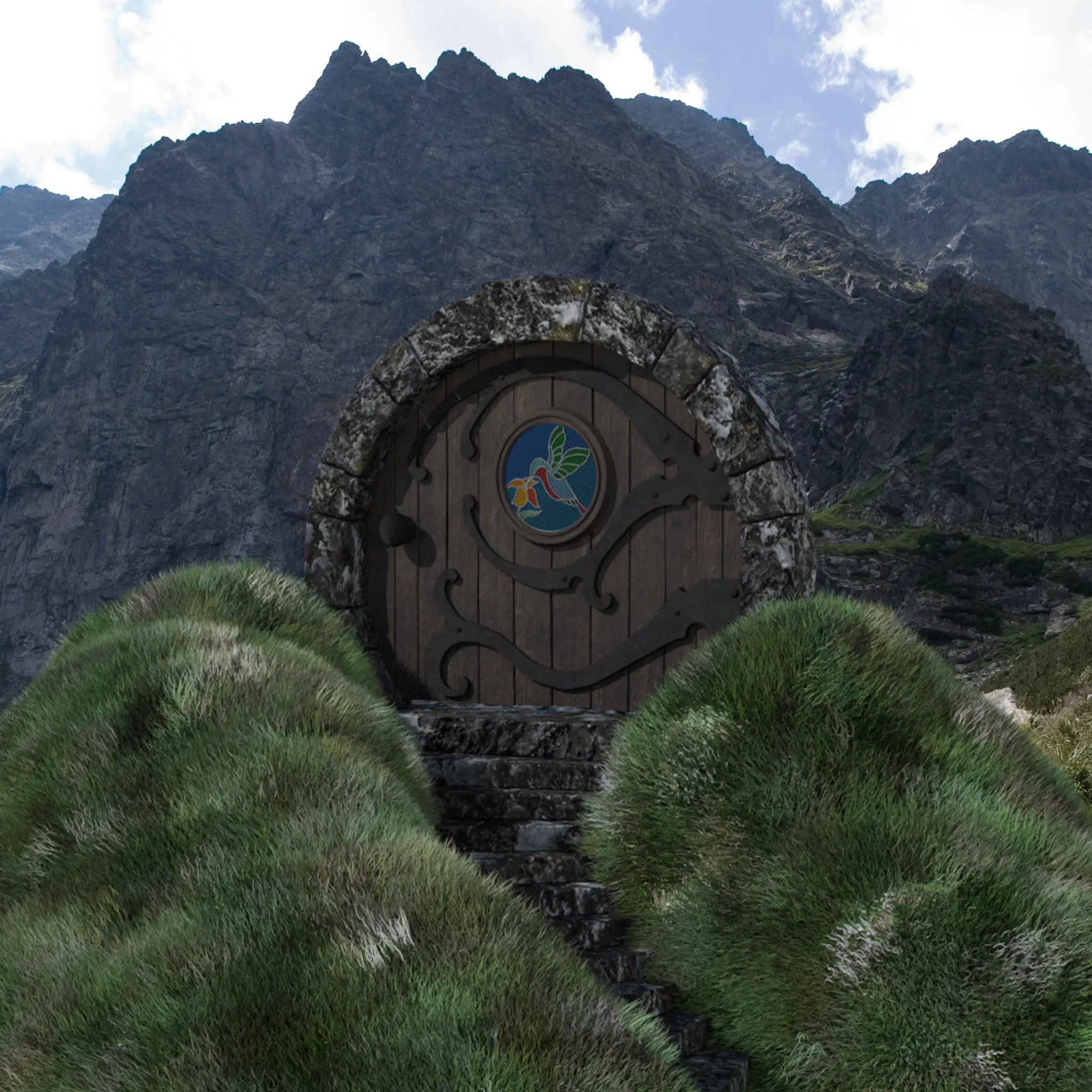 3D Modelling a Hobbit Door Scene in Blender 2.9 & Adobe Photoshop Course