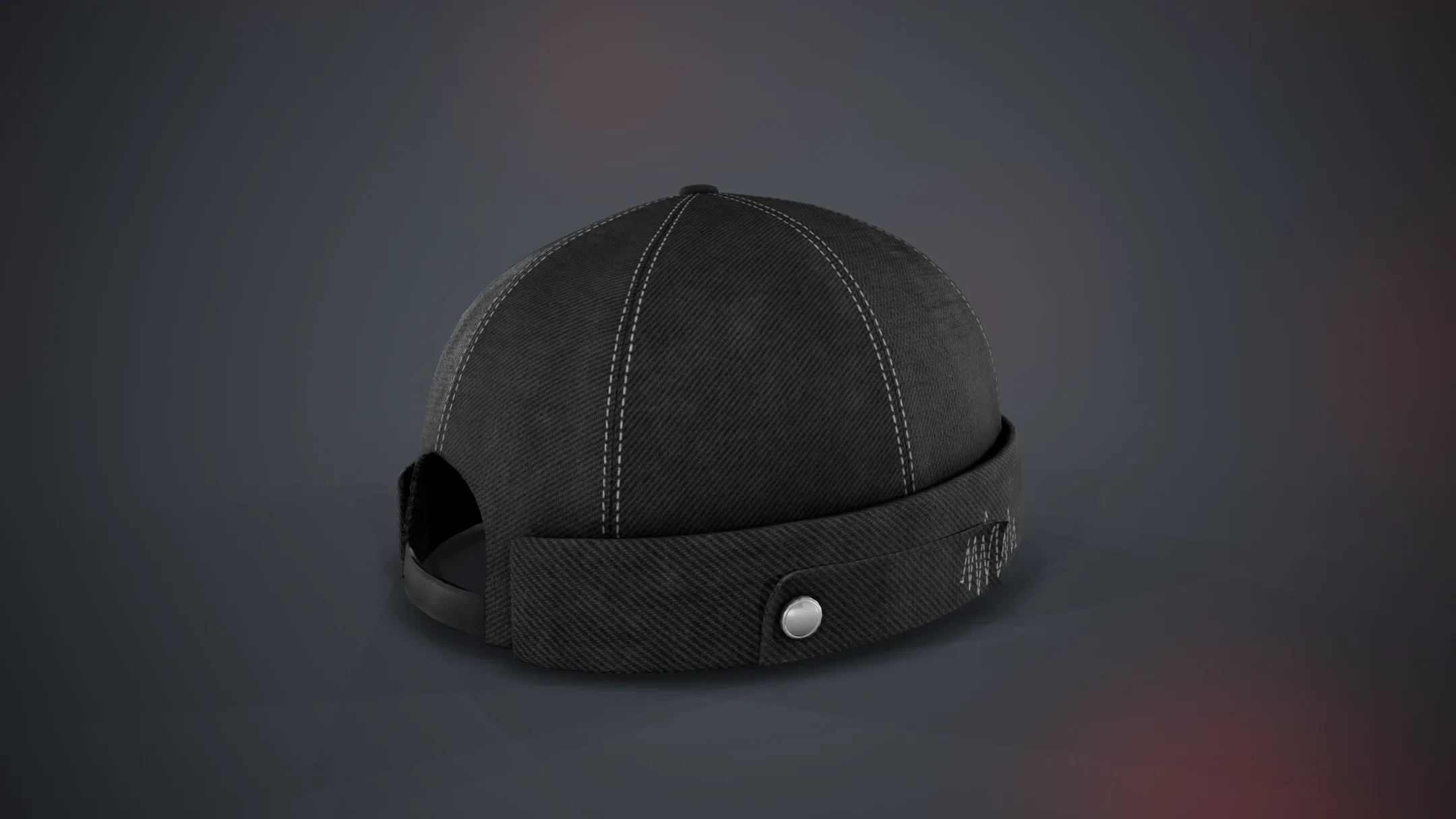 Full Black Jeans Brimless Cap