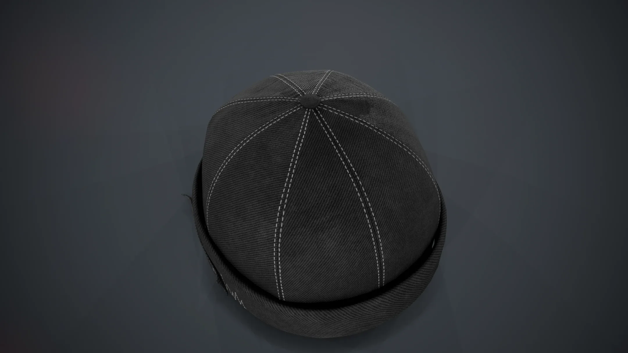 Full Black Jeans Brimless Cap