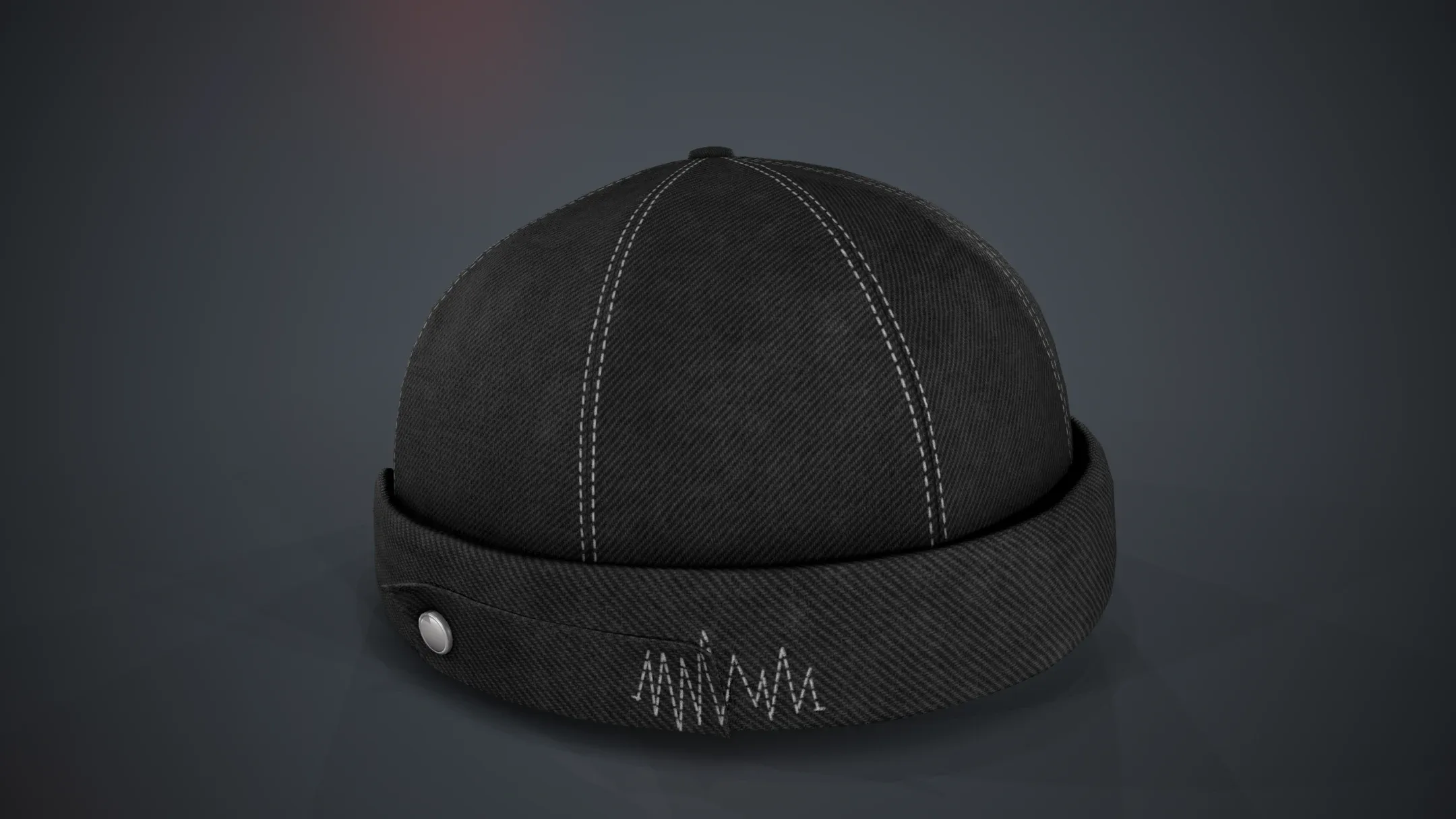 Full Black Jeans Brimless Cap