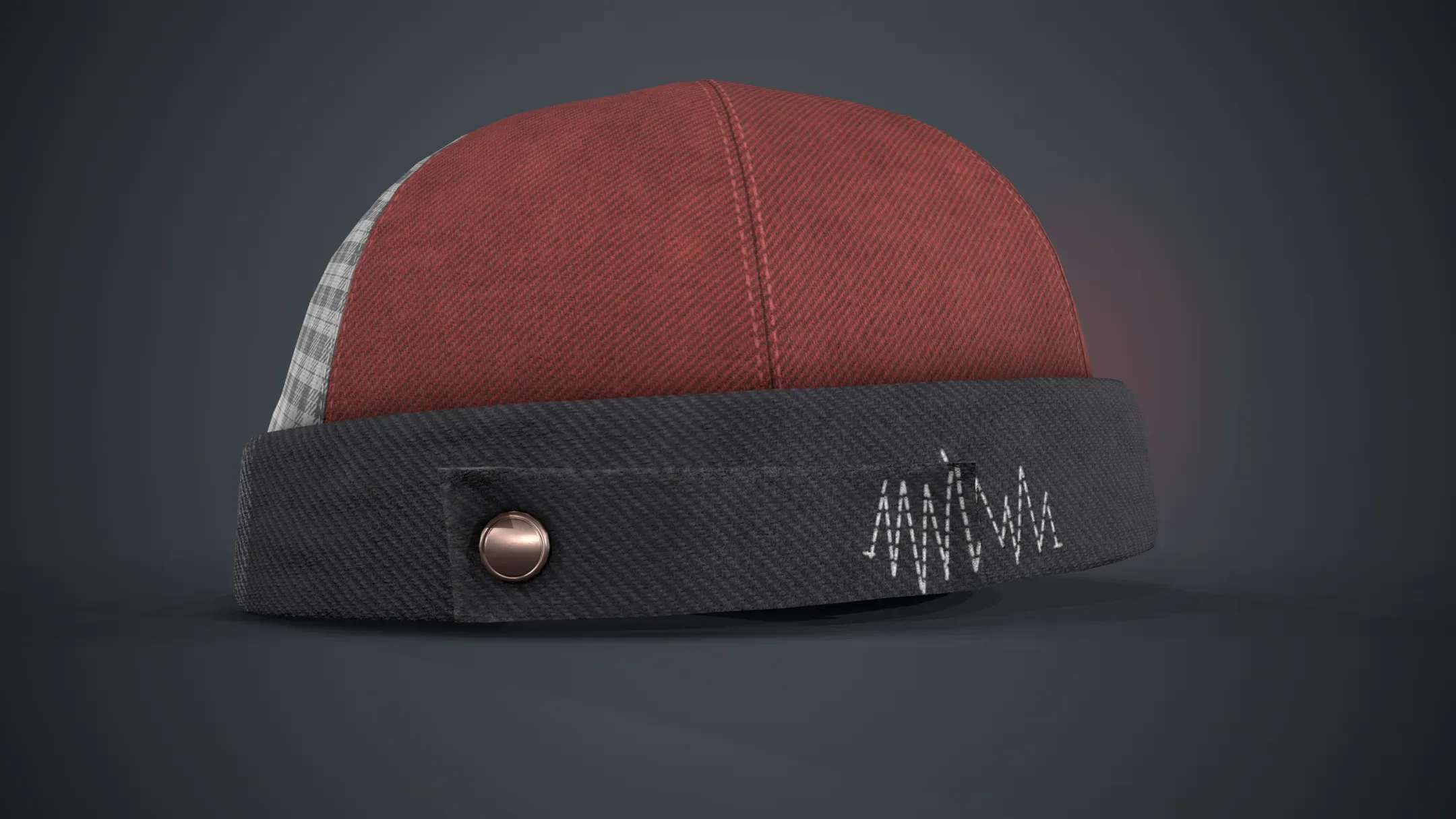 Red Jeans Brimless Cap FlippedNormals