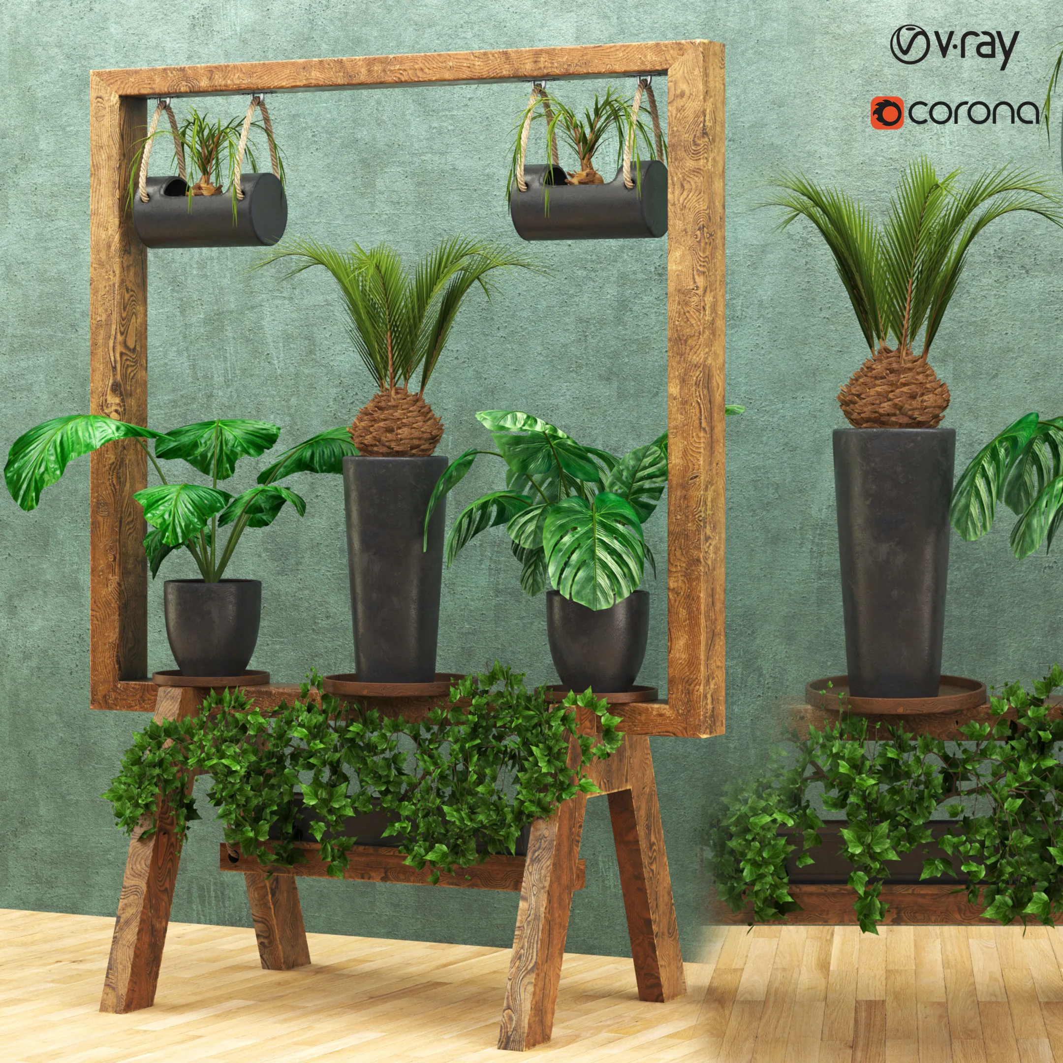 Wooden Stand of Plants Collection