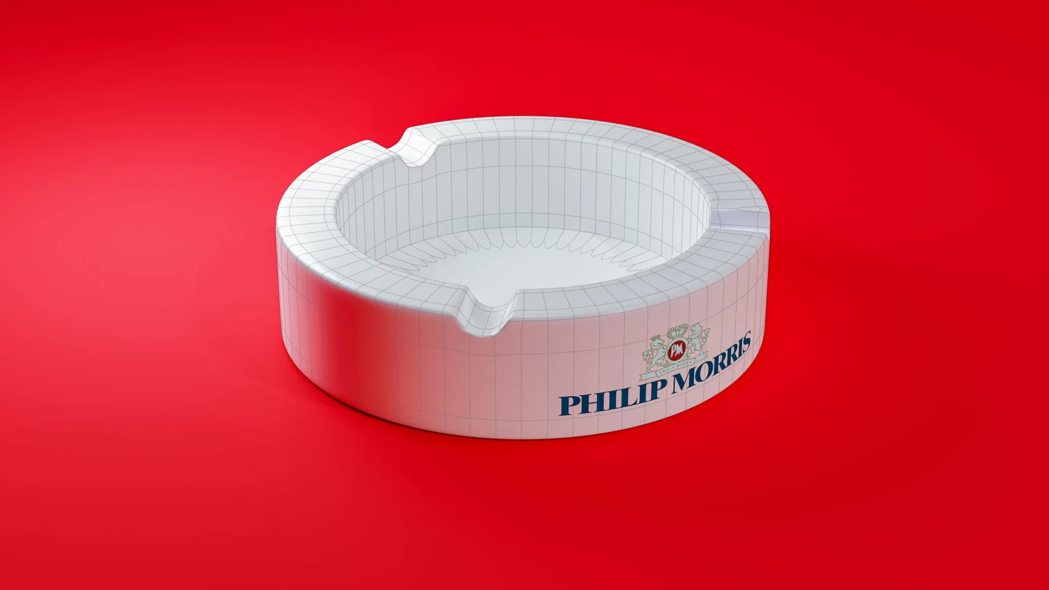 Ashtray Philip Morris Low Poly 3D + Manual