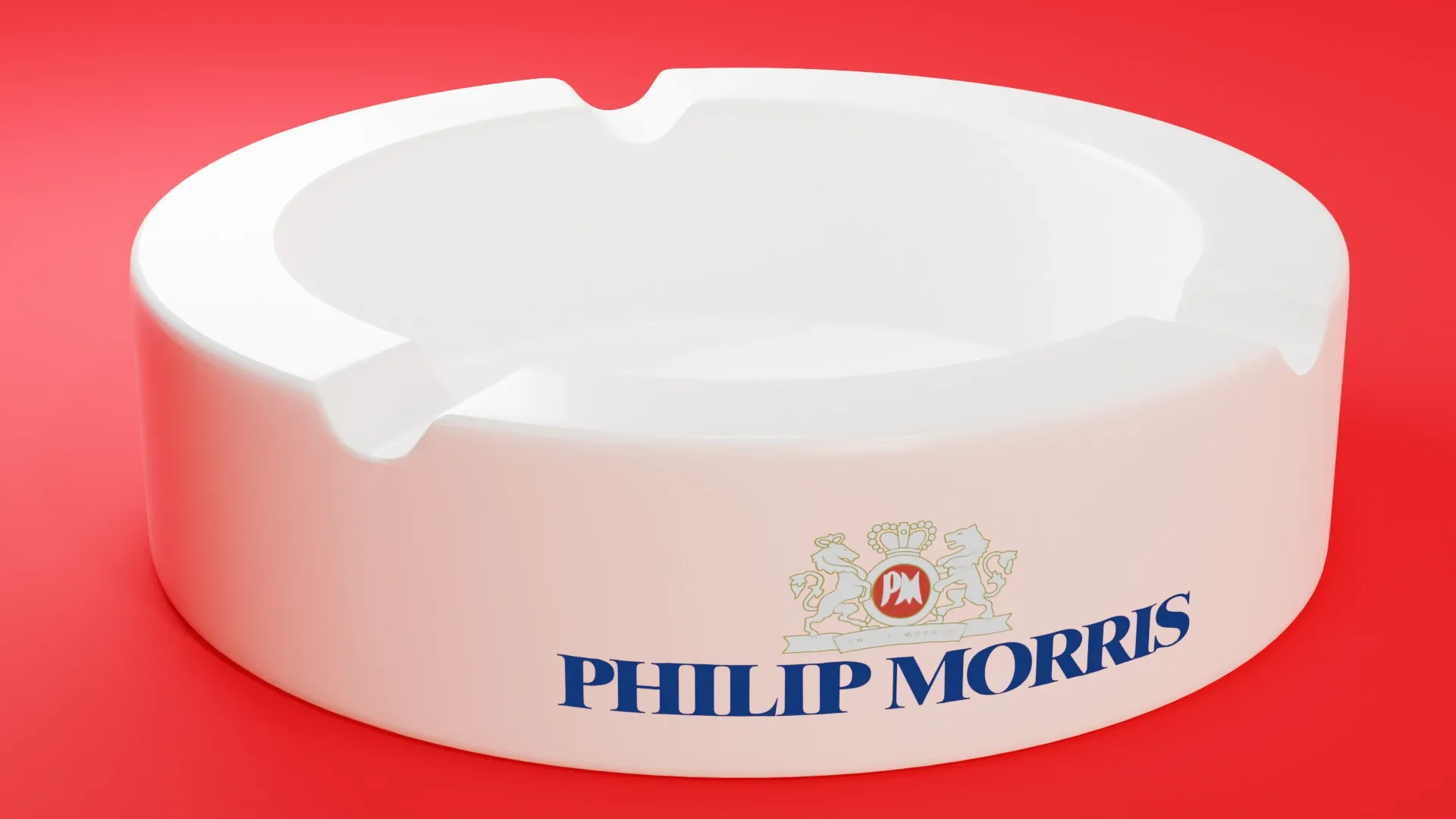 Ashtray Philip Morris Low Poly 3D + Manual