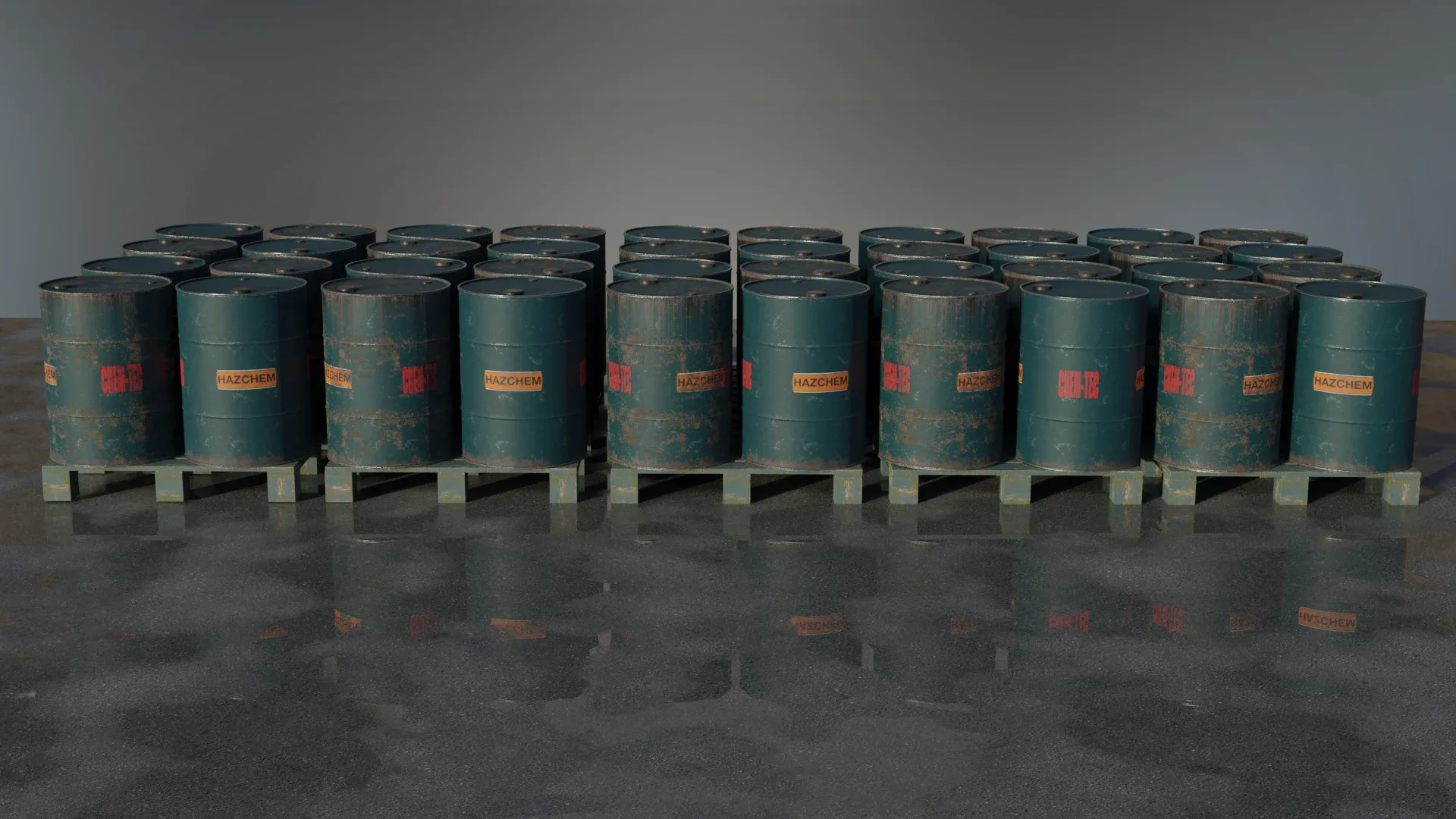 Industrial Oil Storage Drums - Blue