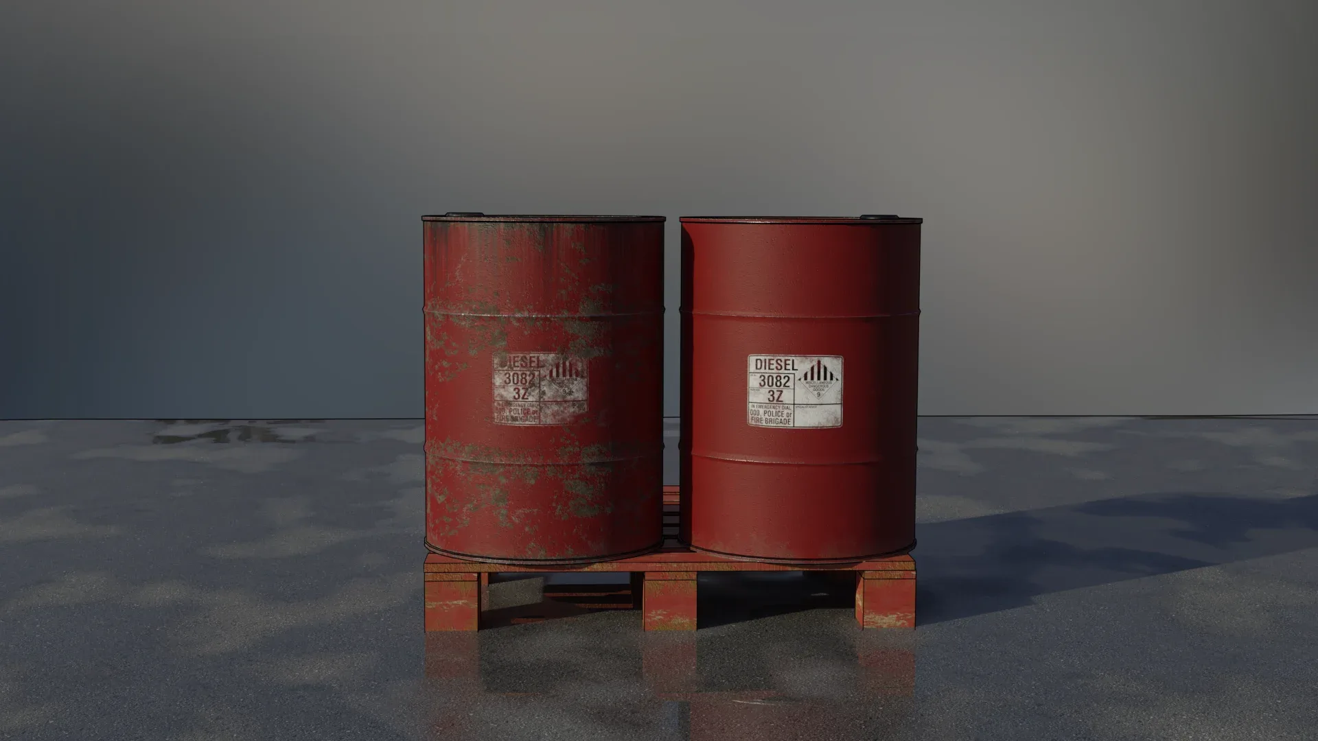 Industrial Oil Storage Drums - Red
