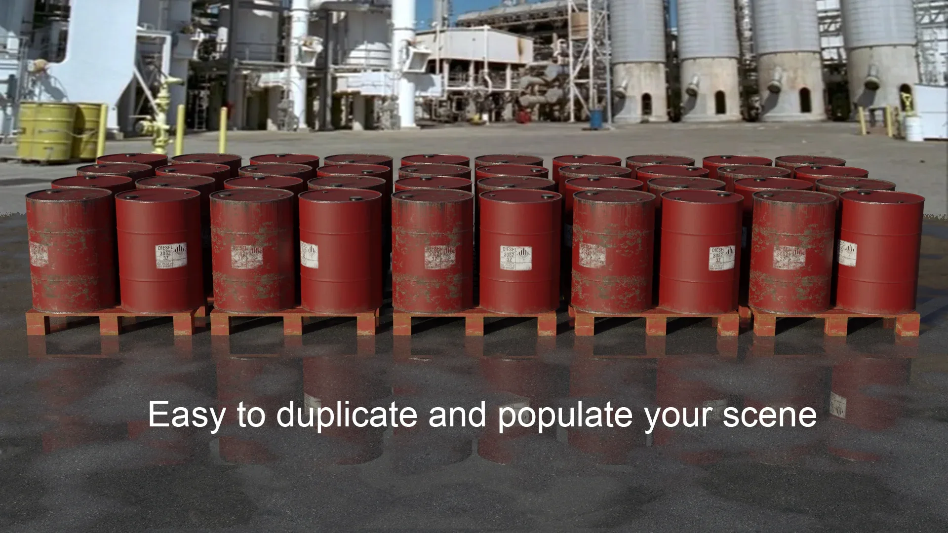 Industrial Oil Storage Drums - Red