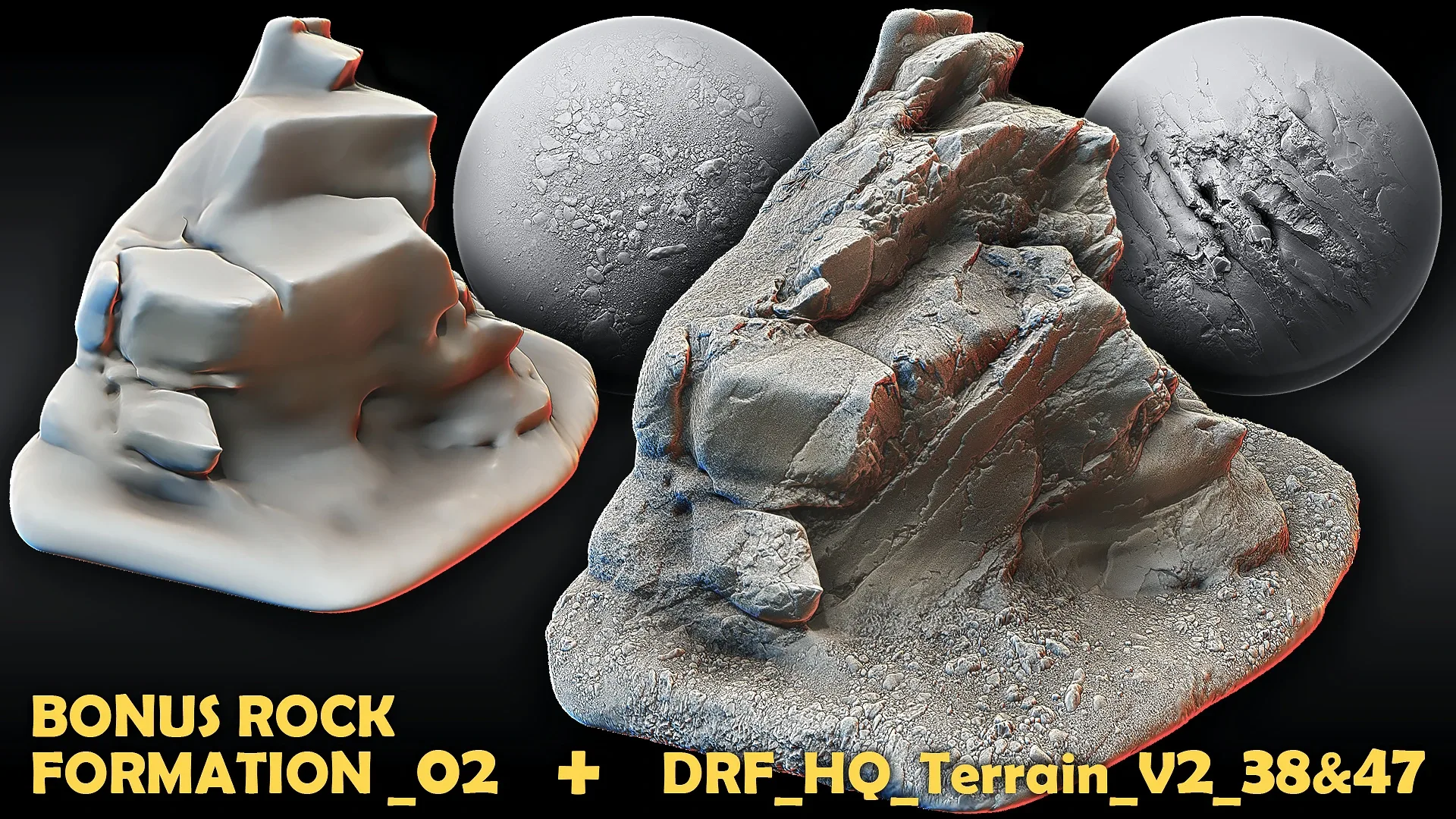 Ultra HQ Terrain / Rock Seamless Sculpt Zbrush brushes + Alphas (Blender, Substance, etc.) Vol.2