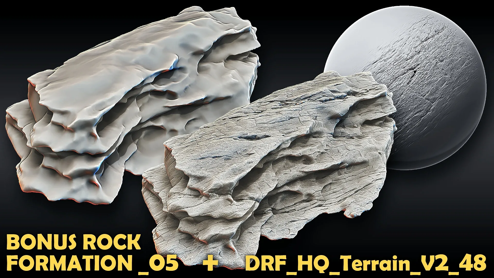 Ultra HQ Terrain / Rock Seamless Sculpt Zbrush brushes + Alphas (Blender, Substance, etc.) Vol.2