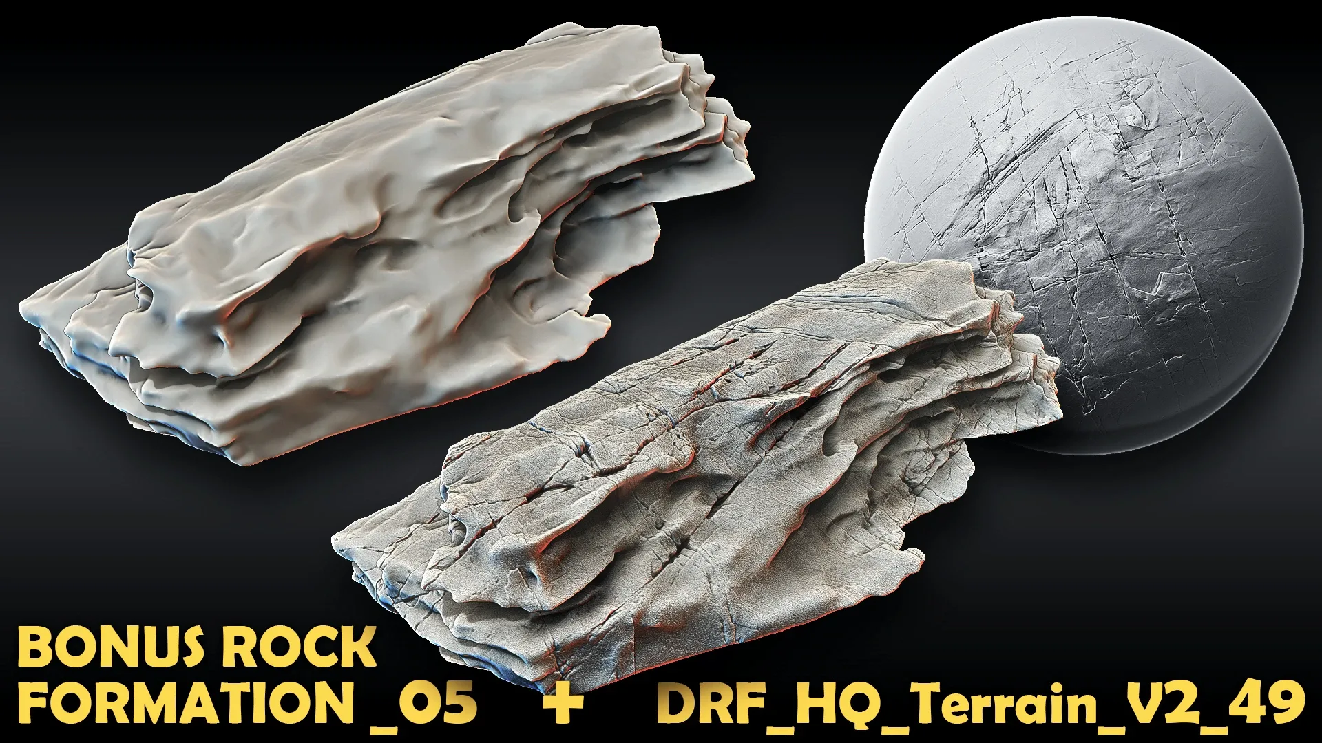 Ultra HQ Terrain / Rock Seamless Sculpt Zbrush brushes + Alphas (Blender, Substance, etc.) Vol.2