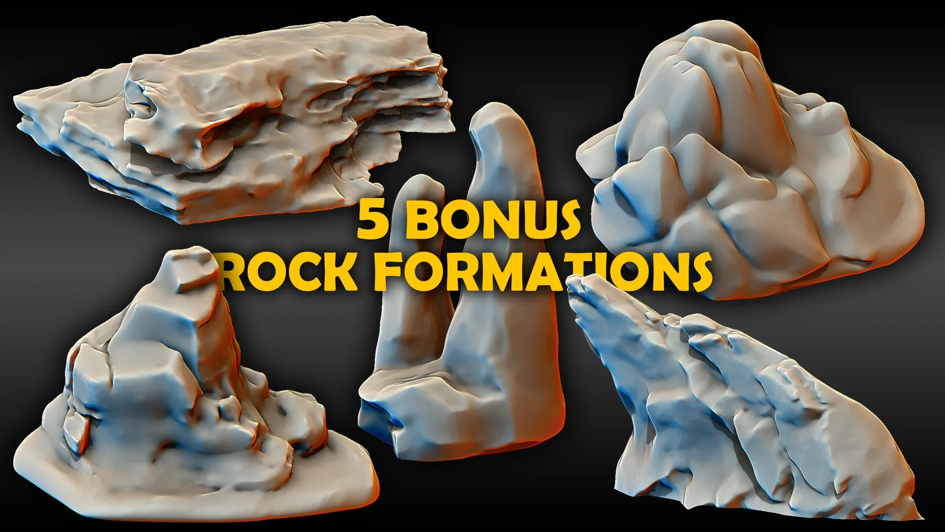 Ultra HQ Terrain / Rock Seamless Sculpt Zbrush brushes + Alphas (Blender, Substance, etc.) Vol.2