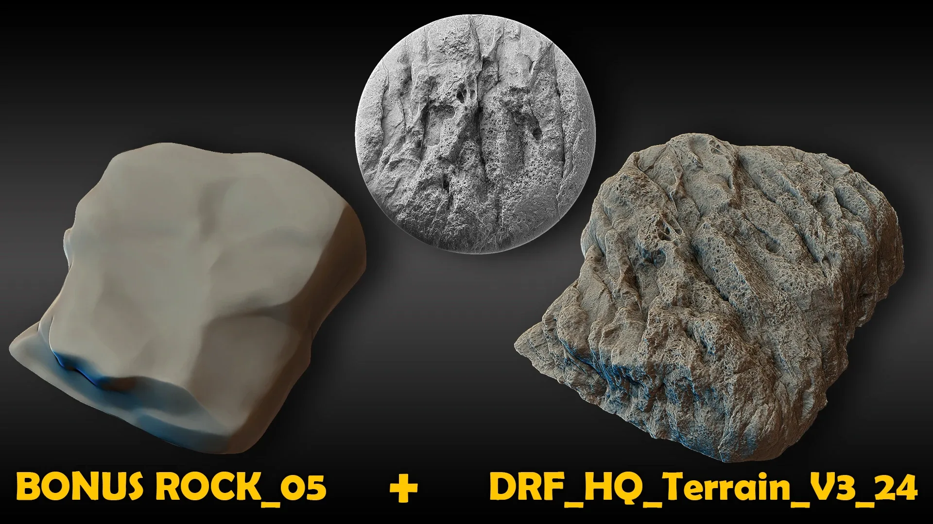 Ultra HQ Terrain / Rock Seamless Sculpt Zbrush brushes + Alphas (Blender, Substance, etc.) Vol.3