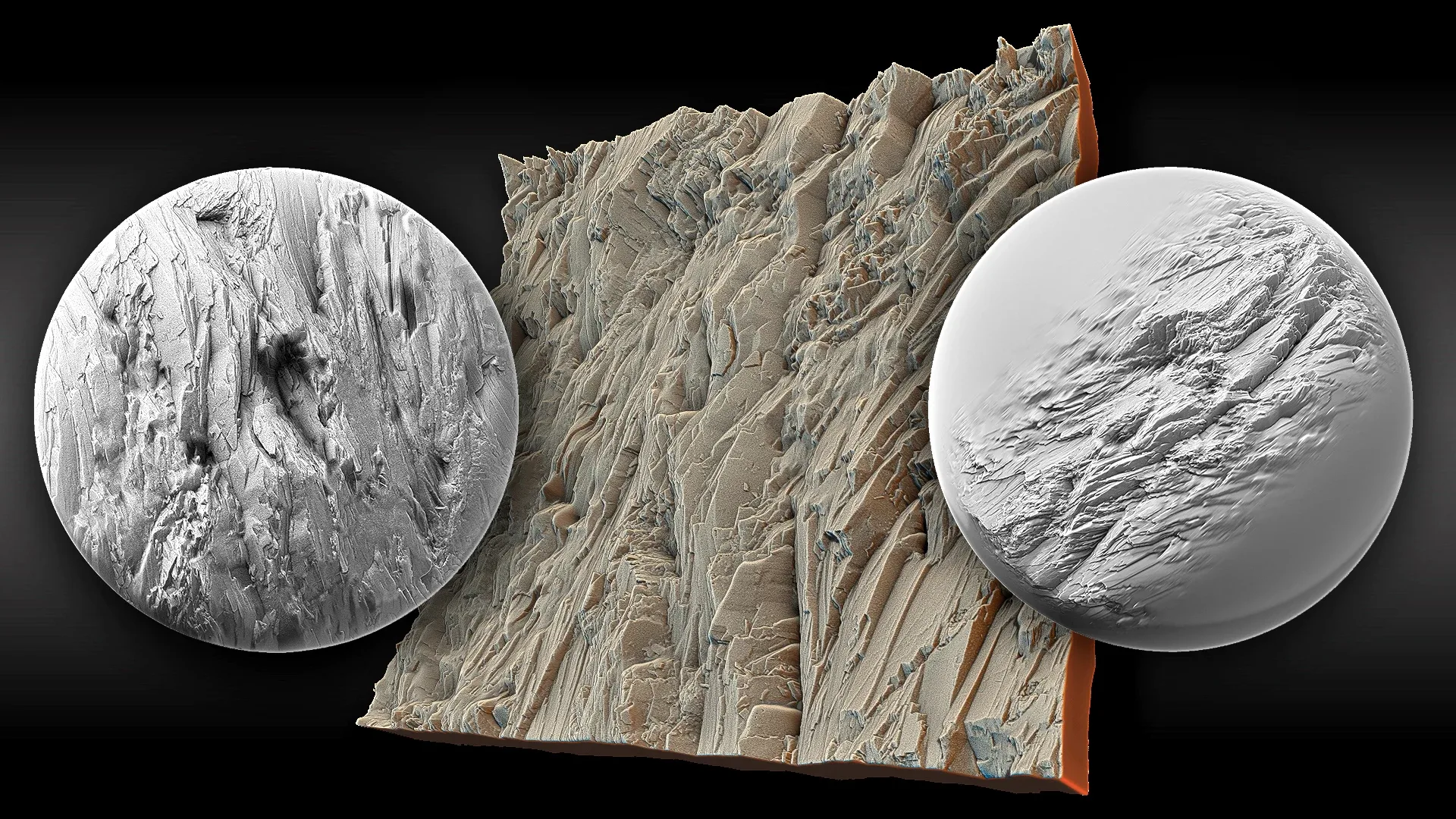 Ultra HQ Terrain / Rock Seamless Sculpt Zbrush brushes + Alphas (Blender, Substance, etc.) Vol.3