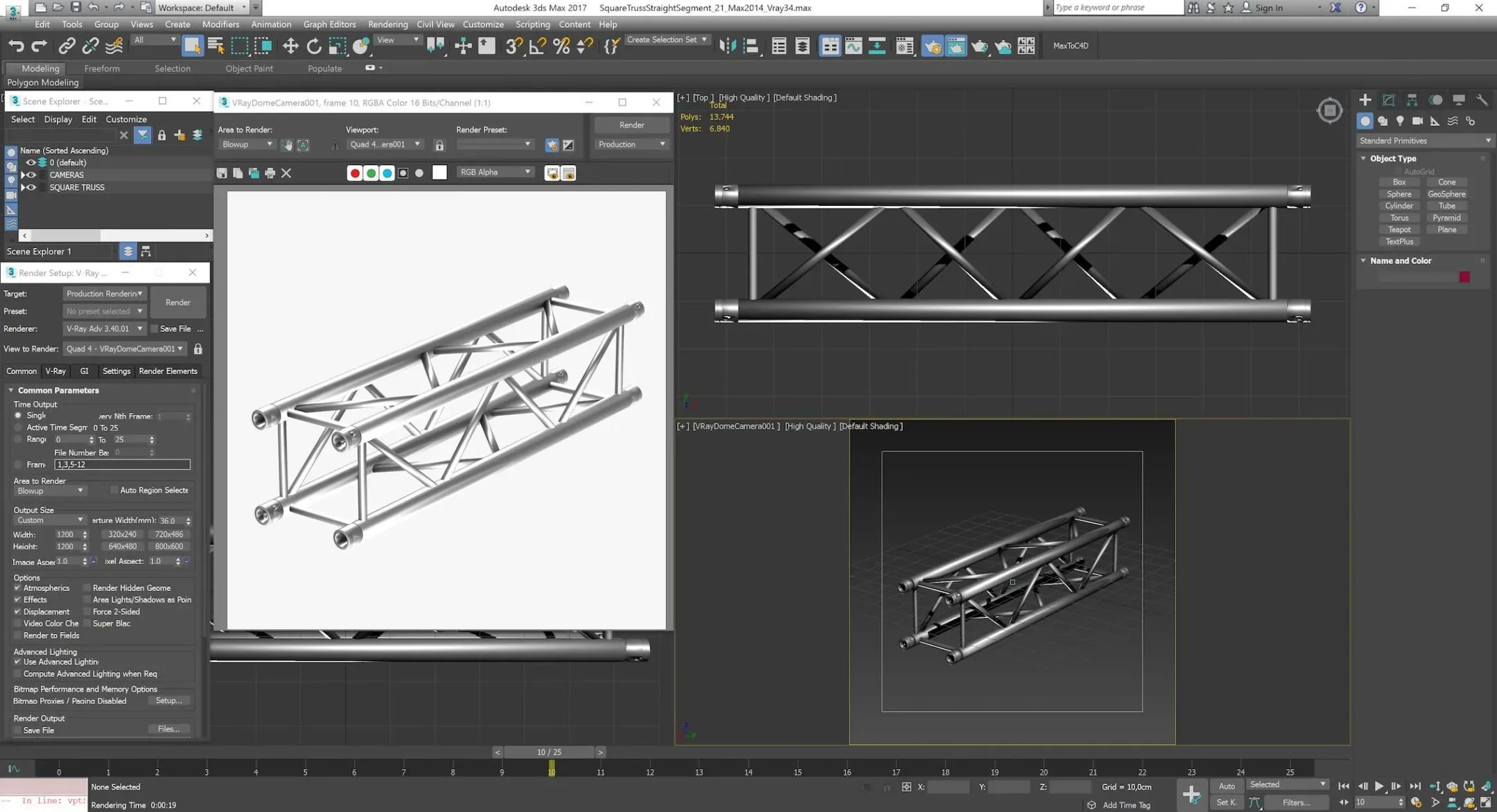 Square Truss Straight Segment 21