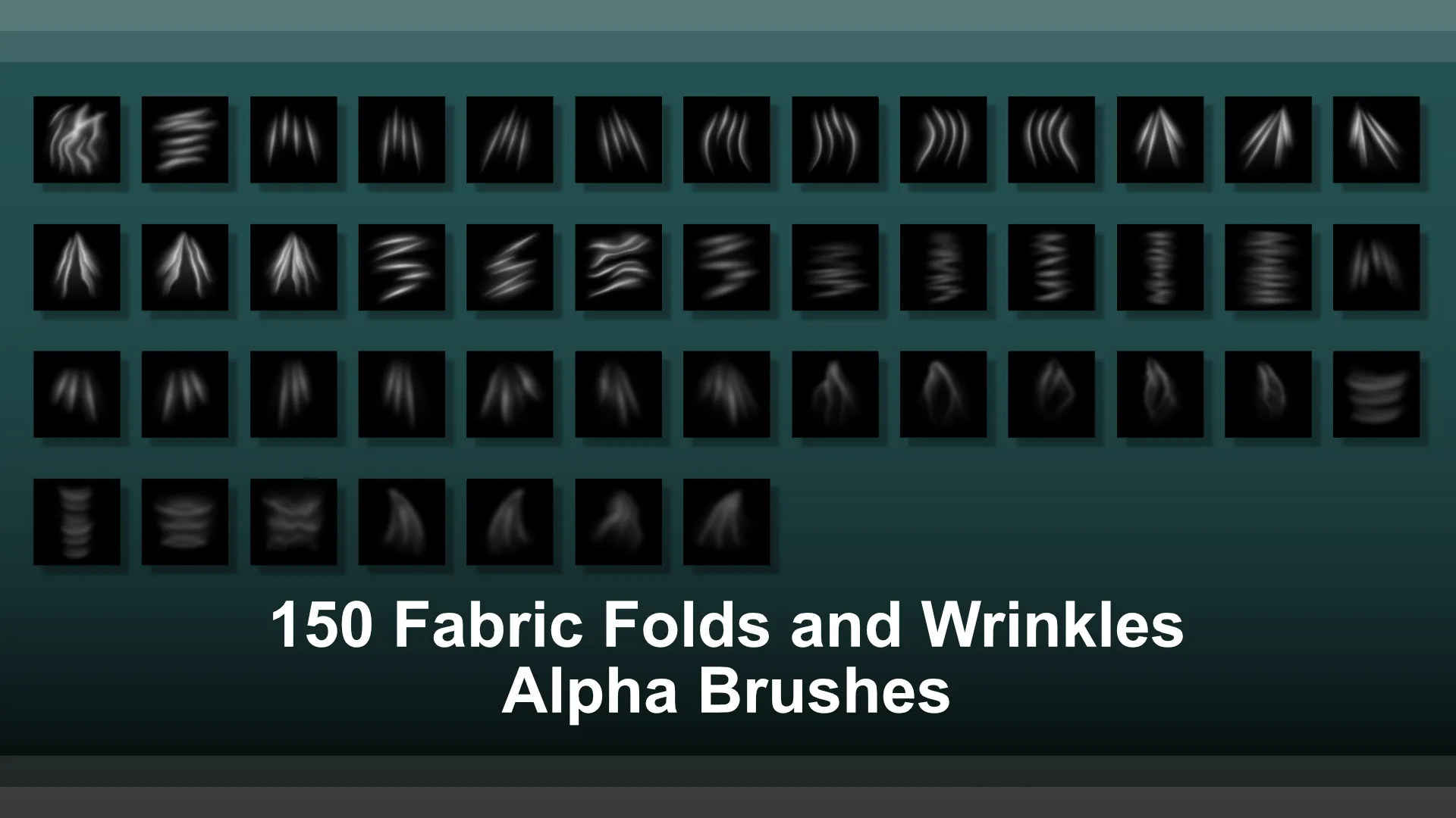 150 Alpha Brushes - Fabric Folds & Wrinkles