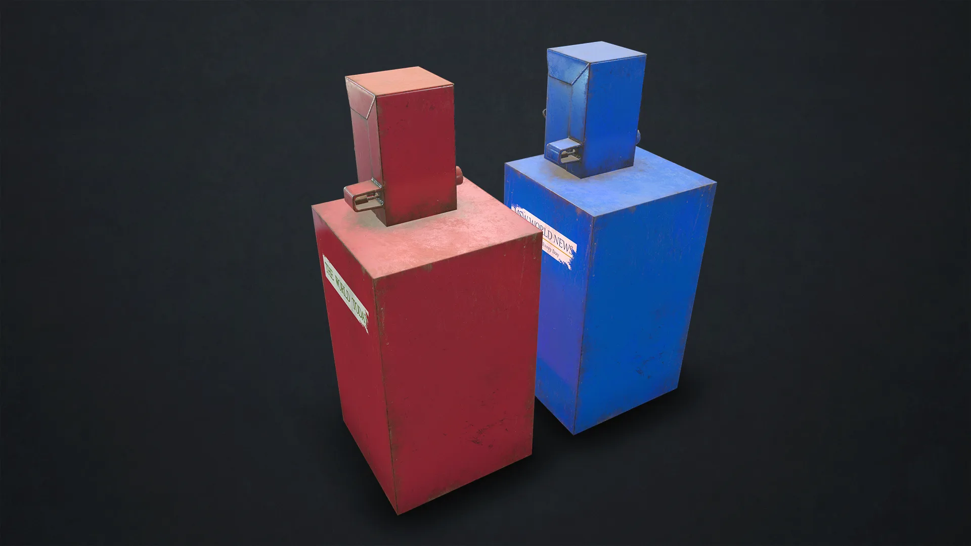 Newspaper Dispenser - Low Poly