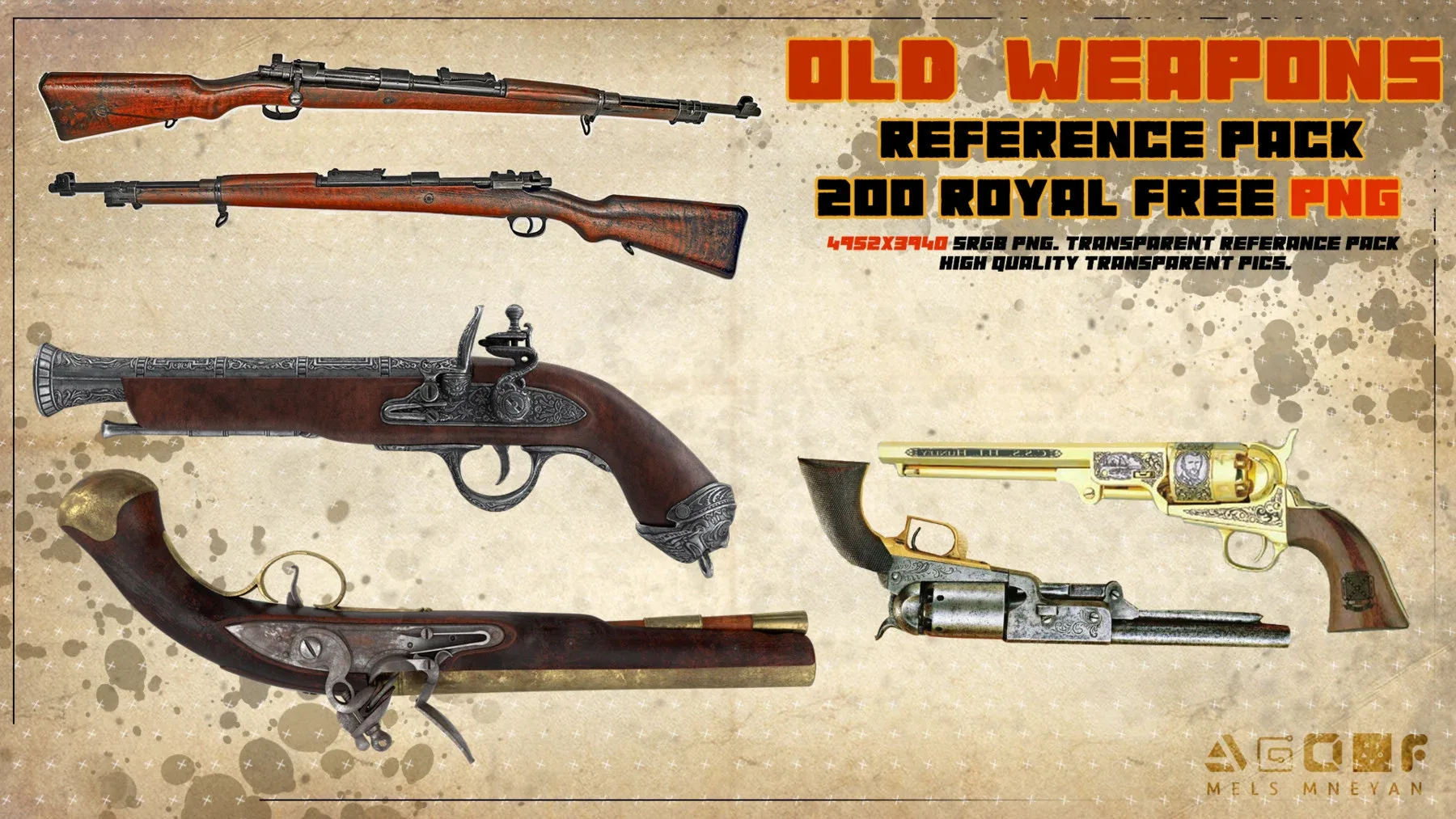 Old Weapon Reference Pack (200+90 pics.) png