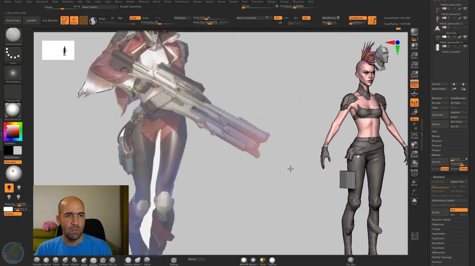 Stylized Cyberpunk Girl in Zbrush Tutorial