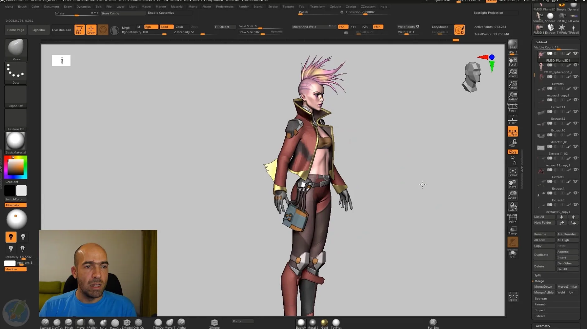 Stylized Cyberpunk Girl in Zbrush Tutorial