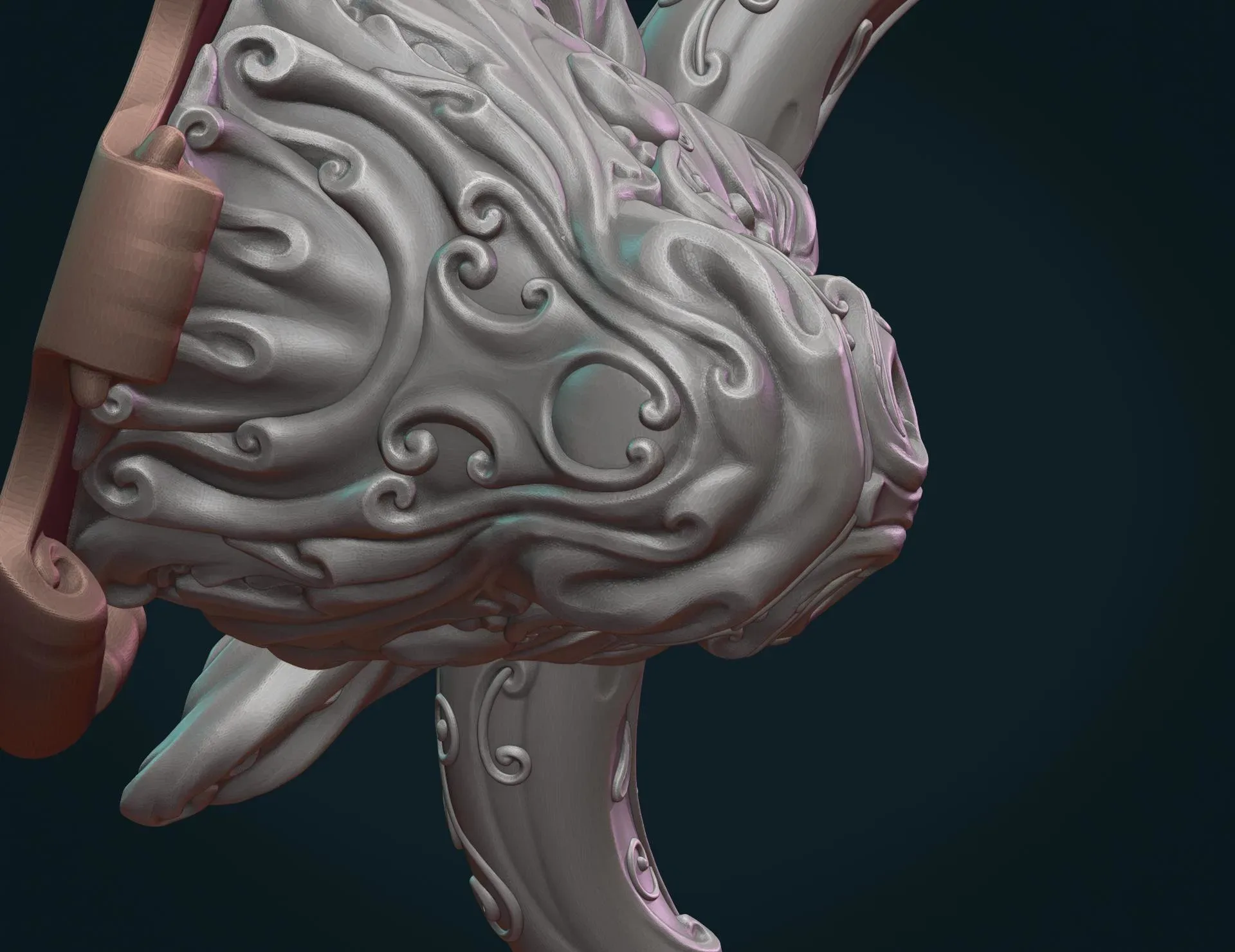 Ornate Bull Head - 3D Print Ready