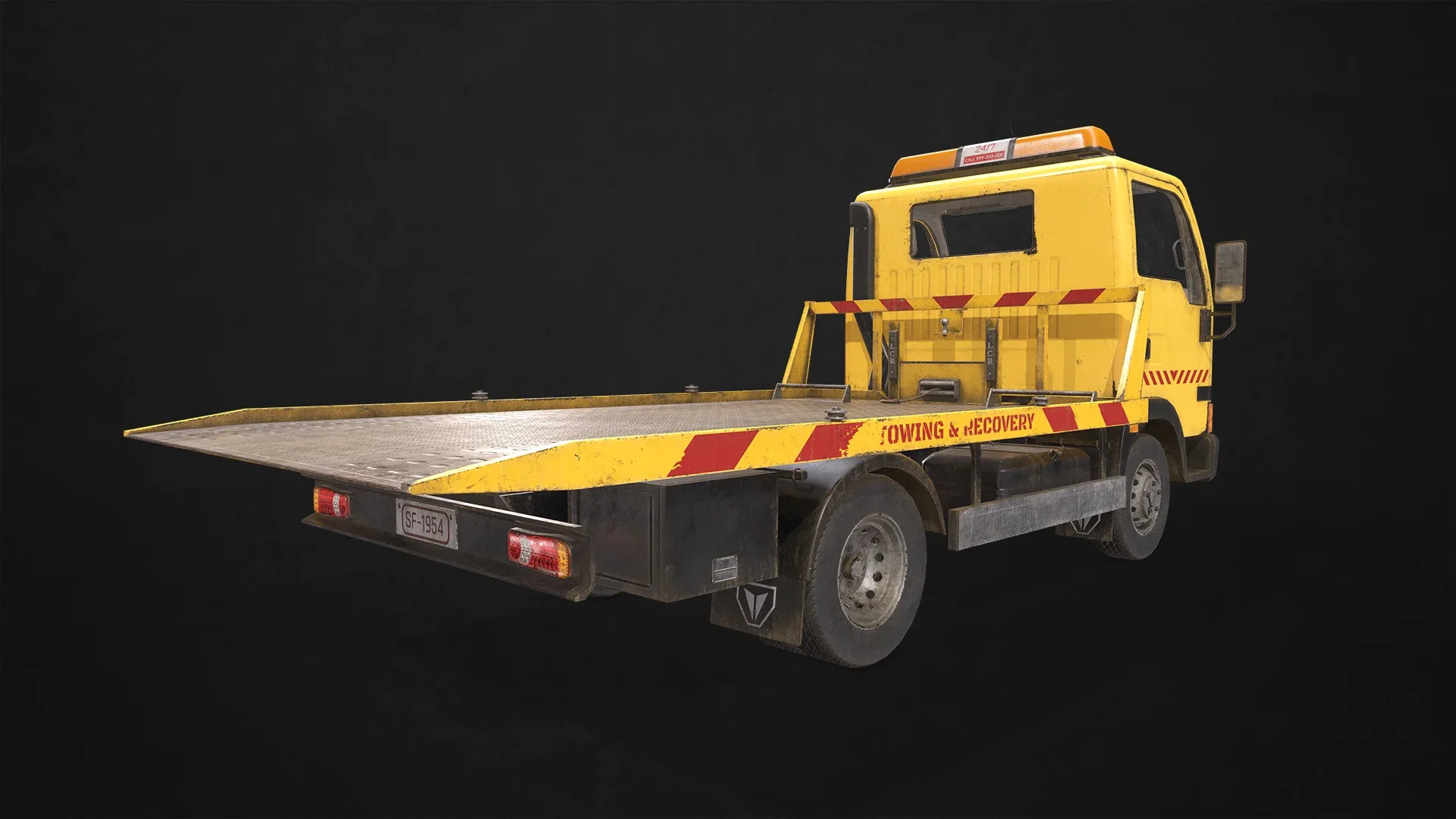 Light Truck Tow - Low Poly